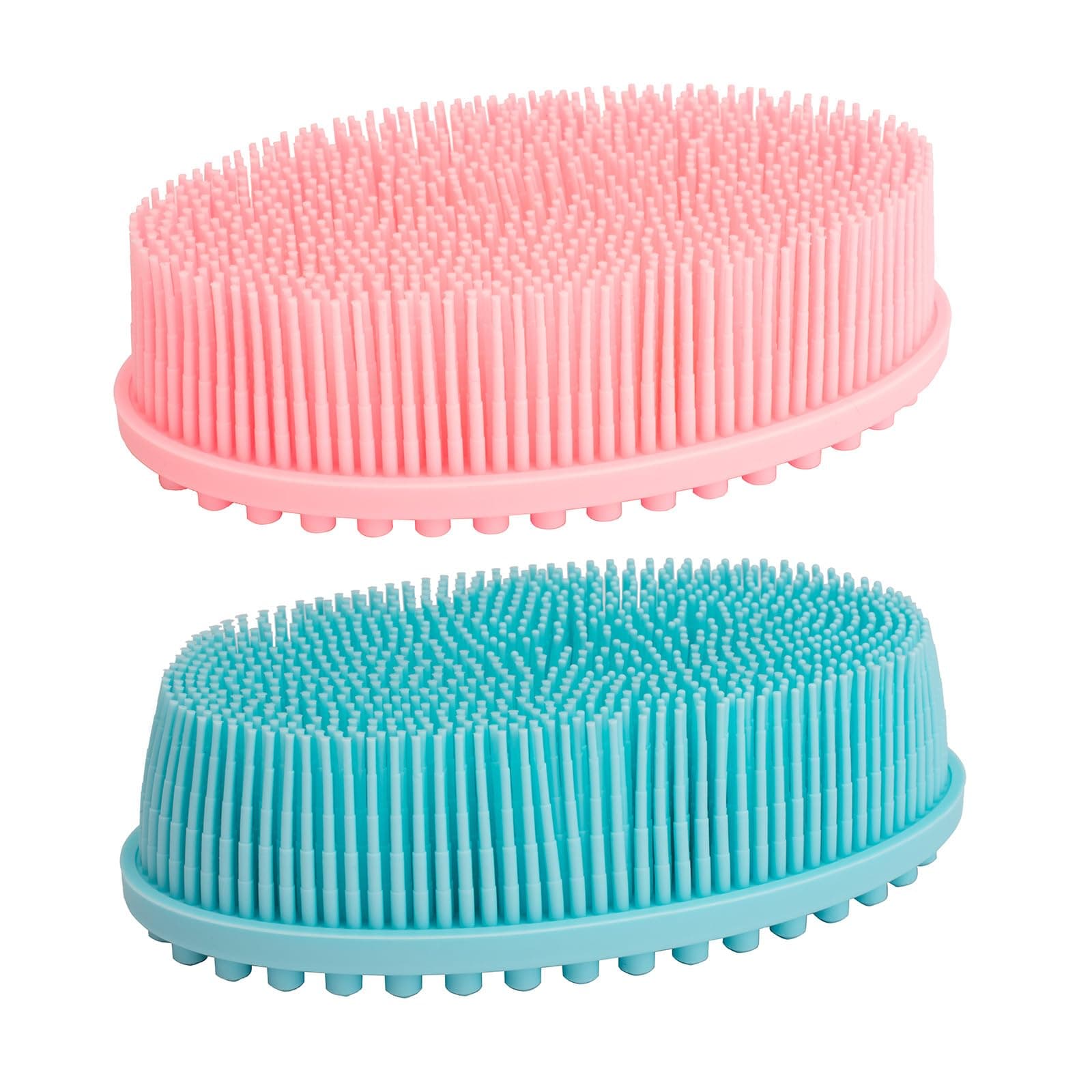 Silicone Body Scrubber Exfoliating Shower Bath Body Brush 2 Pack
