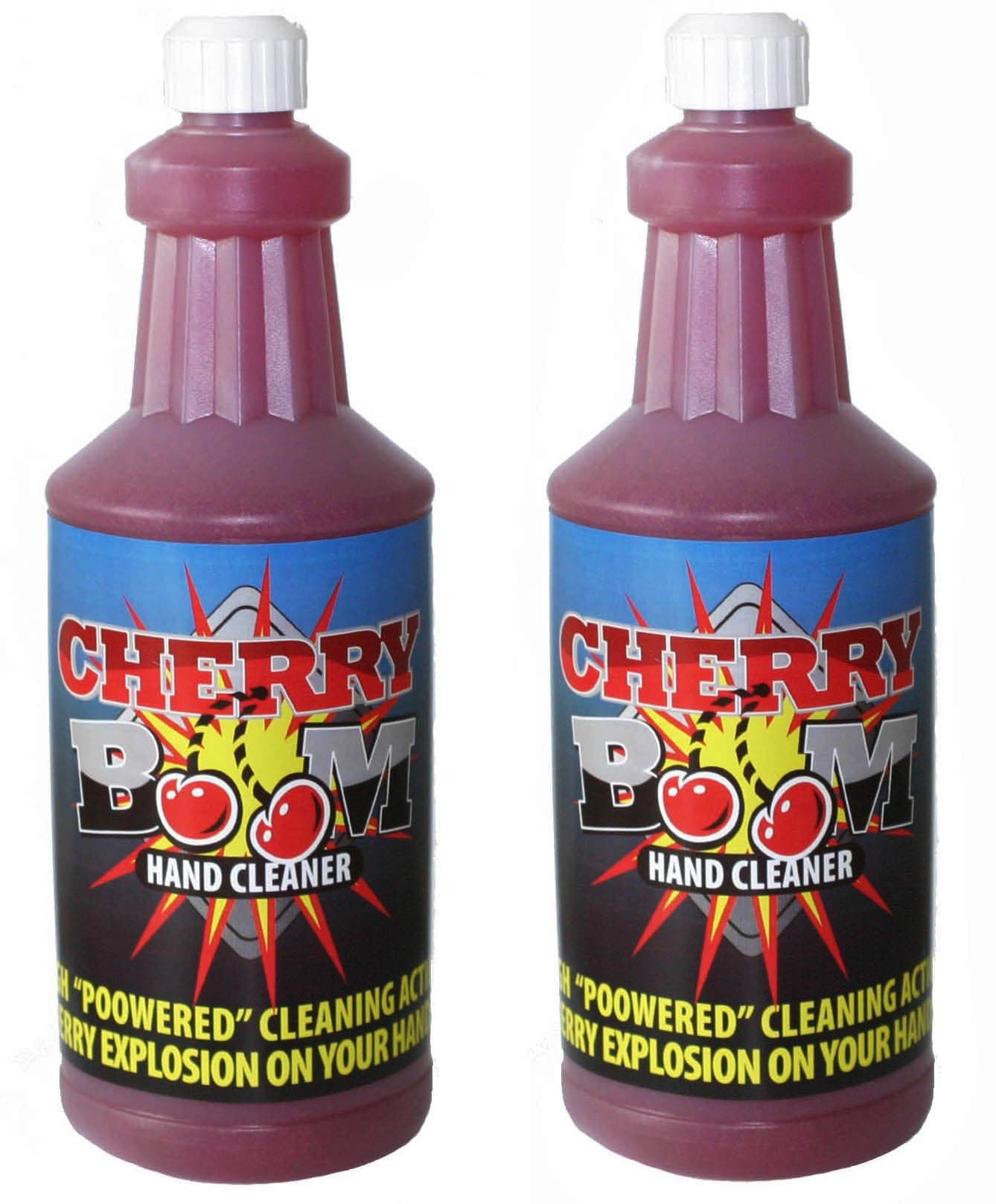(2 Pack) Cherry Boom Industrial Hand Cleaner Pumice Fortified Grease, Tar, Paint, Asphalt Vanisher 32 Oz Bottle