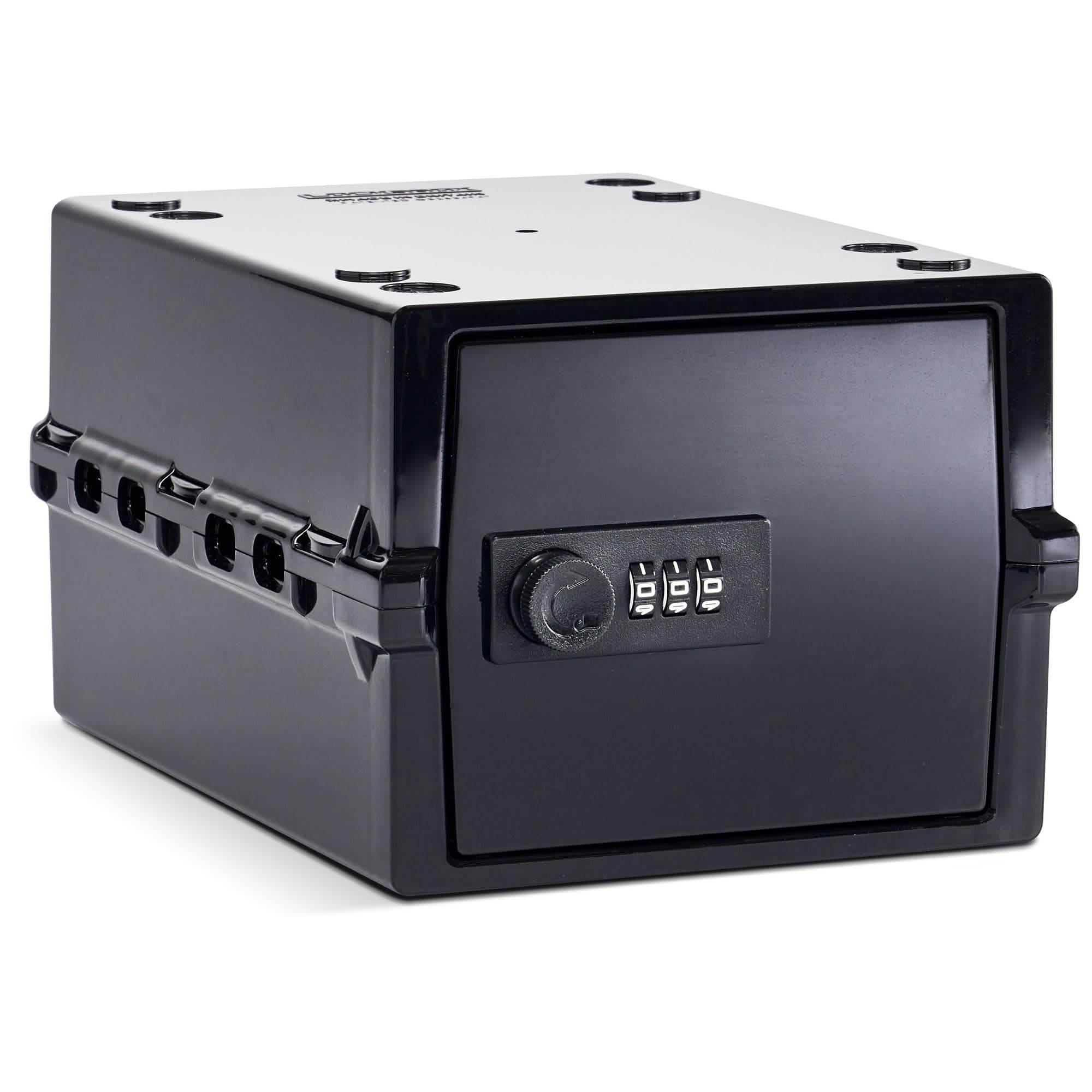 Lockabox Mini™ | Small Lockable Box with Combination Lock (A5-Sized) | Mini Storage Lock Box for Small Medicines, Snacks & Mobile Phones | Discrete & Hygienic (Jet)