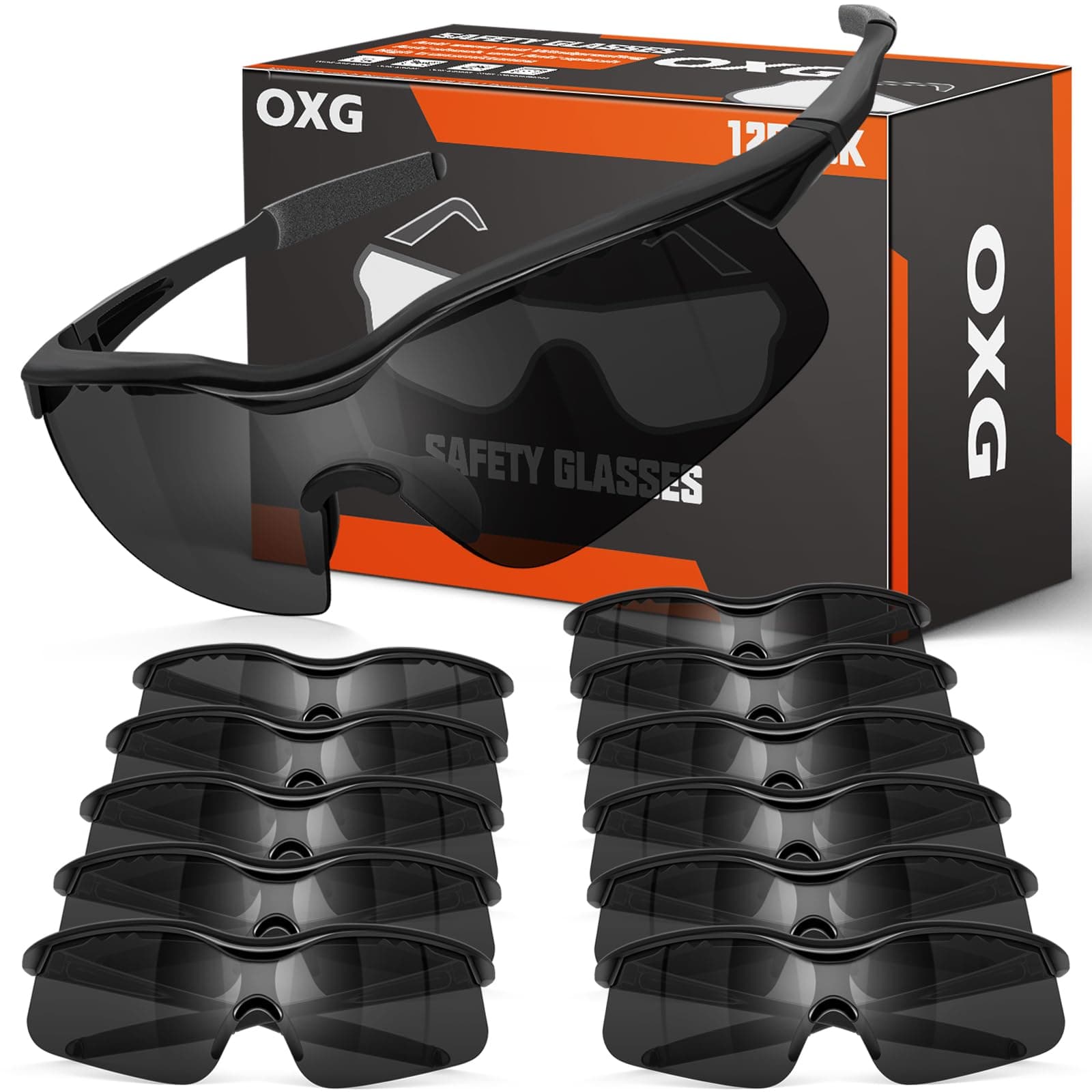 OXG Safety Glasses for Men Women, Impact & Scratch Resistant ANSI Z87.1 Safety Goggles Eye Protection UV-Block
