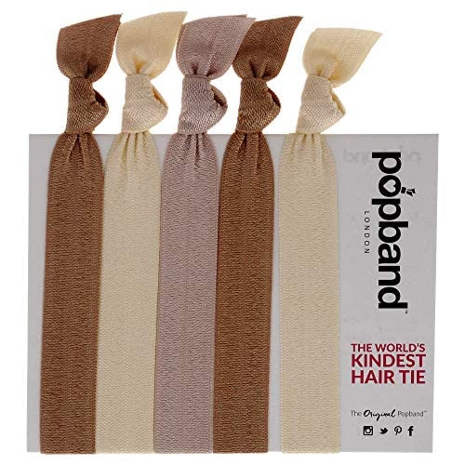 Popbands Hair Bands, Crease Free Hair Ties, Blondie (Pack of 5)