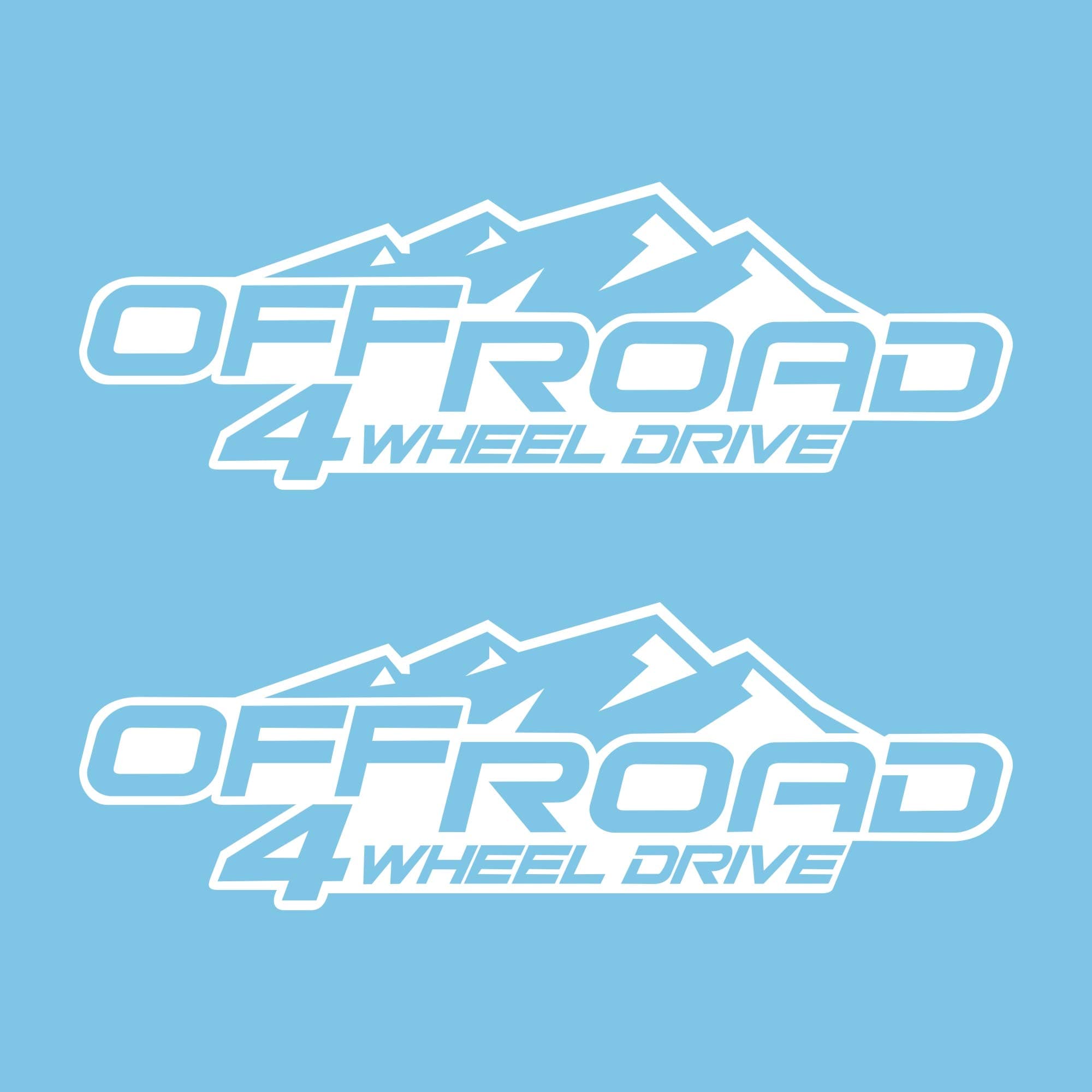 Autodomy 4x4 Off Road SUV 4 Wheel Drive Stickers Pack 2 Units for Car