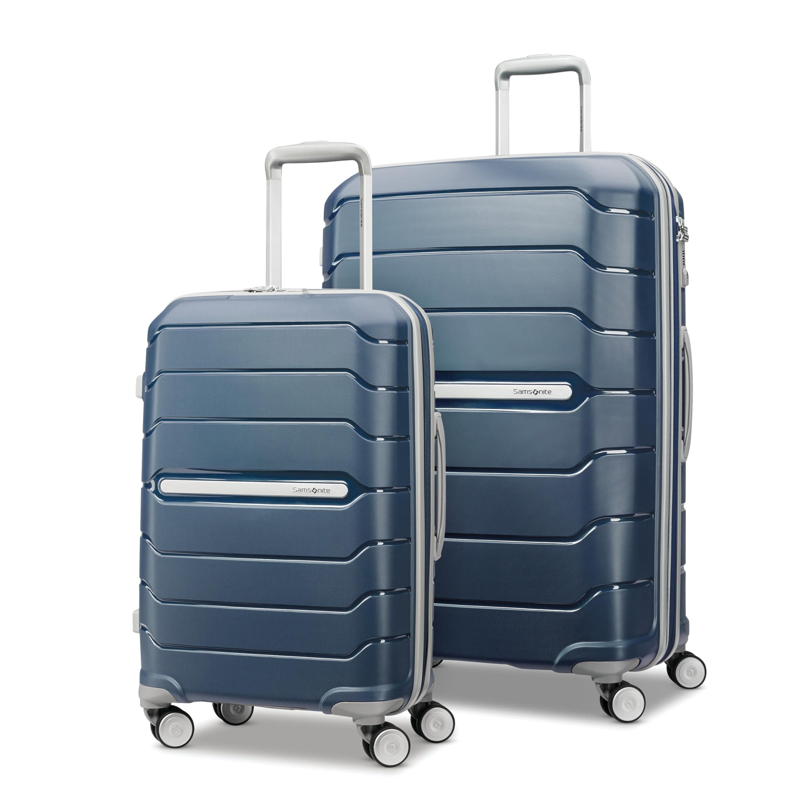 Samsonite Freeform Hardside Expandable with Double Spinner Wheels, Navy, 2-Piece Set (Carry-on/Large), Freeform Hardside Expandable With Double Spinner Wheels