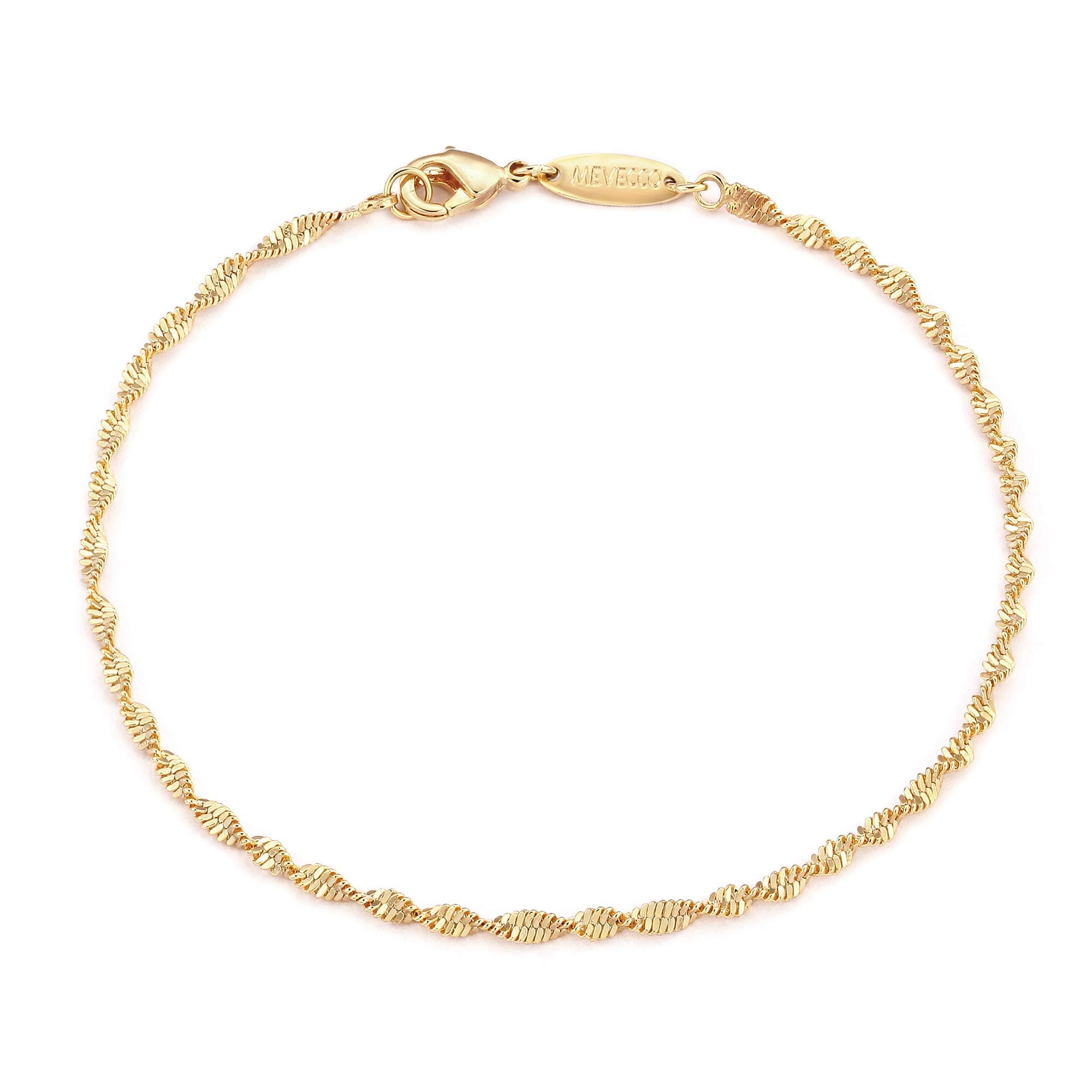 Gold Rope Chain Bracelets,14K Gold Plated Handmade Cute Thin Dainty Bracelet for Women
