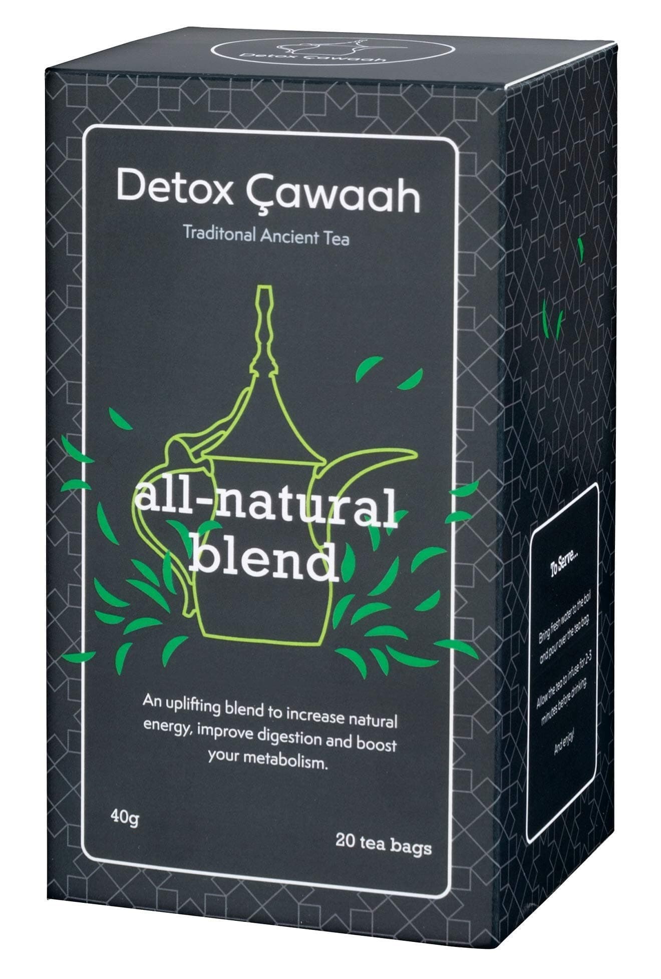 Detox Cawaah - Detox Tea for Weight Loss Burn Fat | Herbal Green Tea Body Cleanse Tea with Natural Ingrediants - 20 Tea Bags