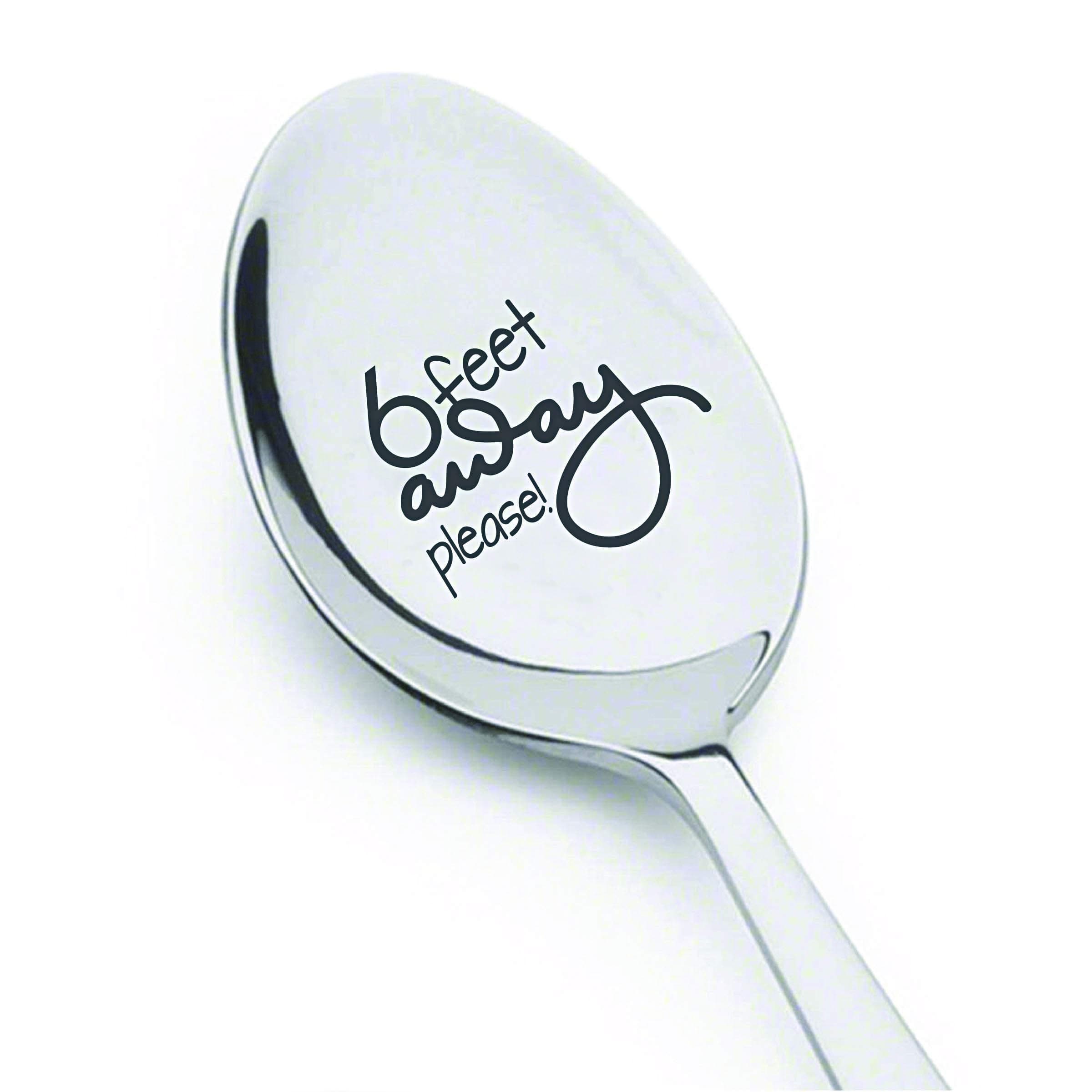 Quarantine gifts -Quarantine gag gift for men women Social distance gift for family friends lover teenager |Thinking of you Spoon gift for him her| Funny adult gift| Stay home gift- 6 feet away please