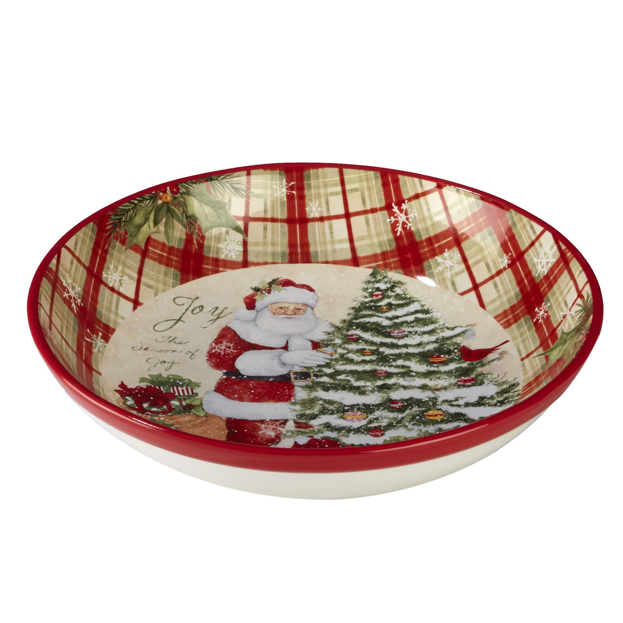Certified International 22824 Holiday Wishes Serving/Pasta Bowl 13.25" x 3" Servware, Accessories, Ceramic, Multicolor