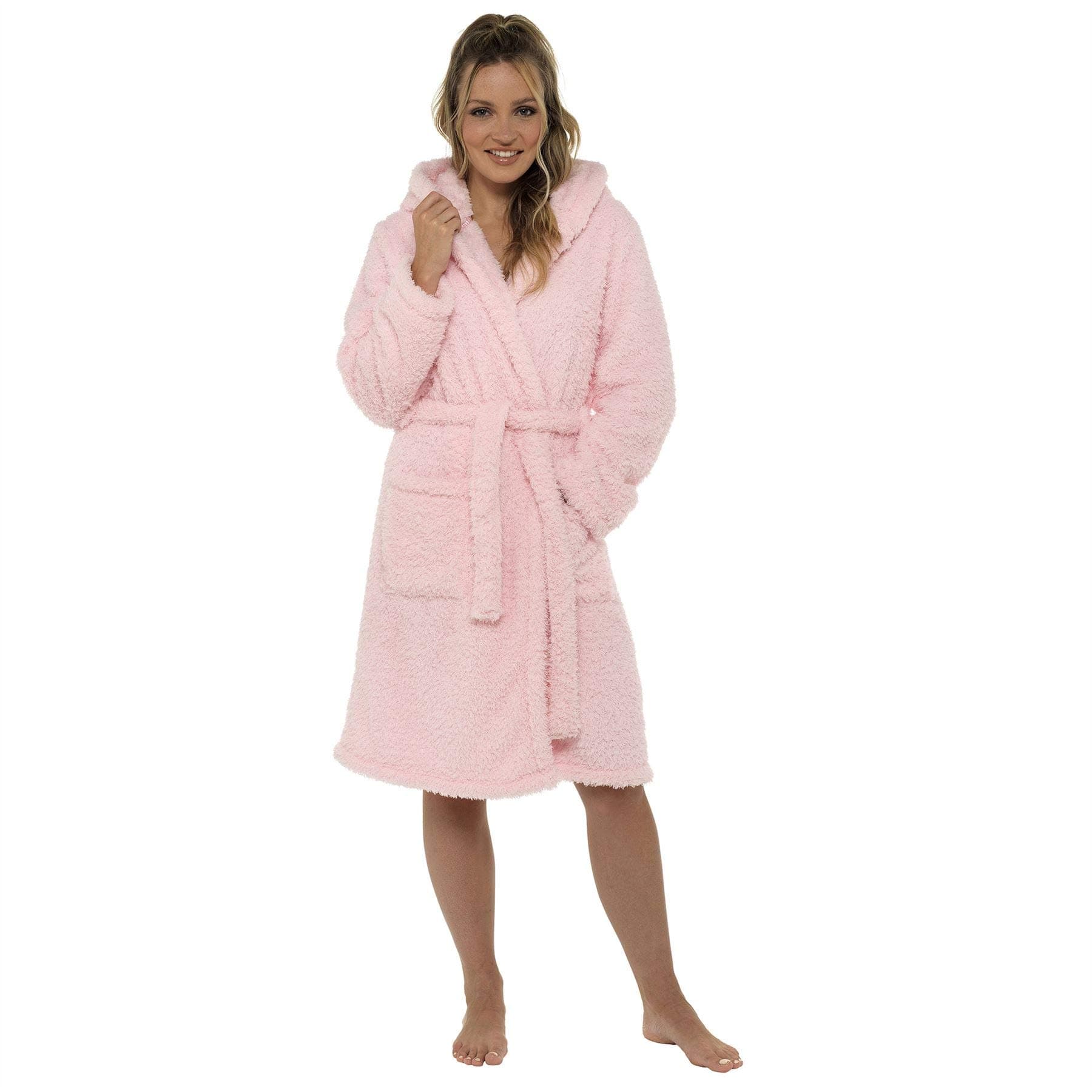Ladies Warm Cosy Winter Soft Fleece Dressing Gown Robe UK Size 8-26