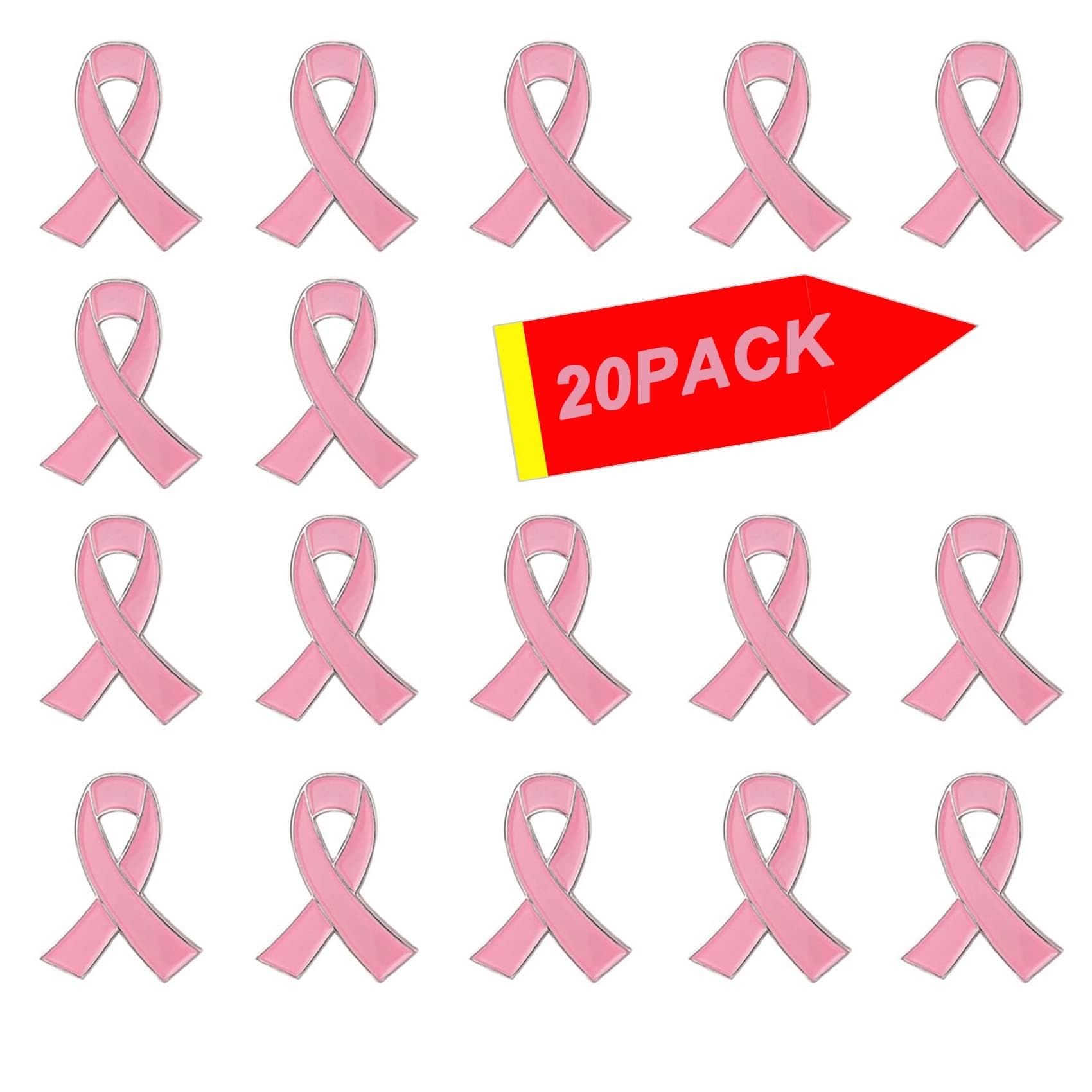 2/20/50Pcs-Official Ribbon pins Breast Cancer Awareness Lapel Pin Pink Pins