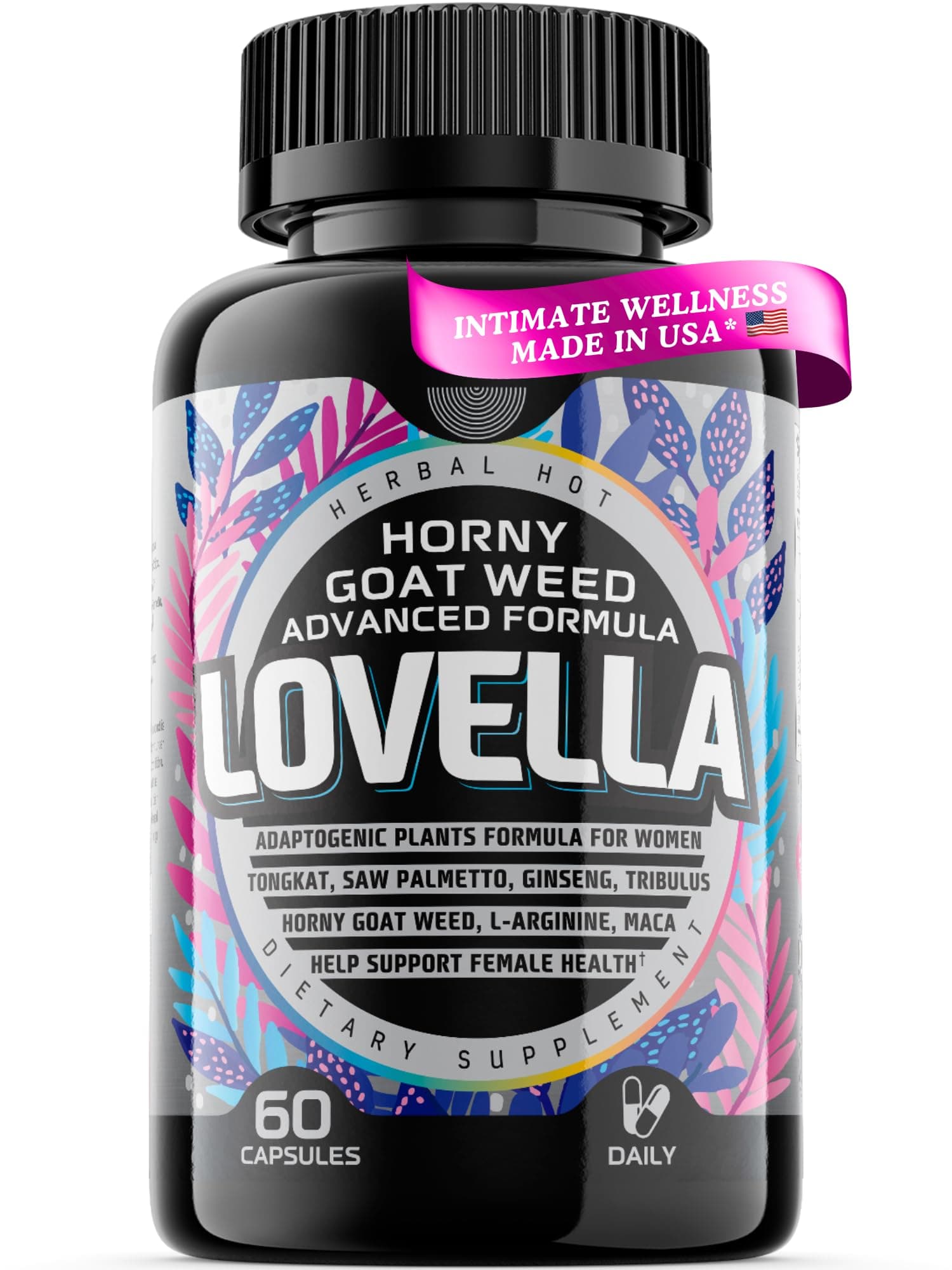 Hornygoatweed Women - Libido Booster for Women, Mood, Energy, Fast Acting Libido Supplement w. Maca Root, Female Libido Booster w. Ginseng, Tribulus, Hormone Balance Support, Enhancer Pills - 60ct USA