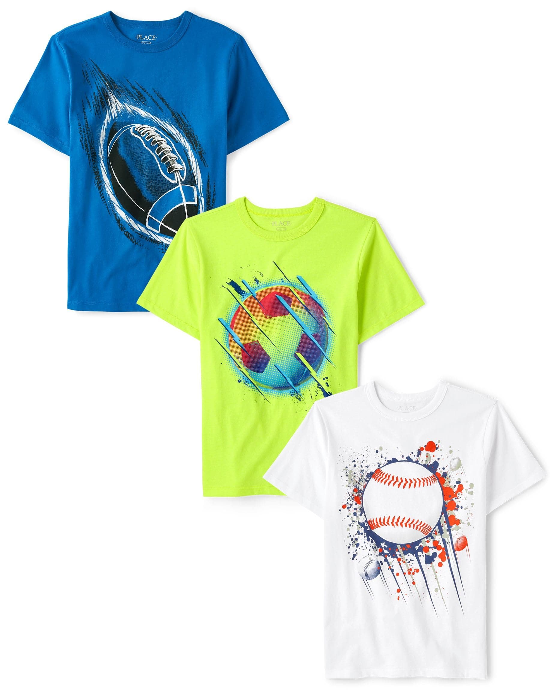 Boys' Sports Short Sleeve Graphic T-Shirts, Multipacks