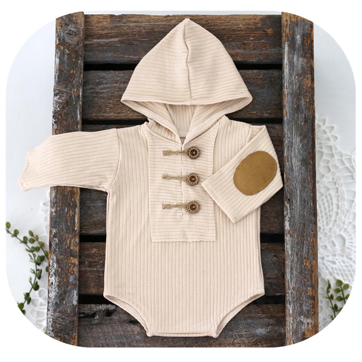 Vemonllas Newborn Photography Baby Props Outfit Boy Photo Romper Overall for Photoshoot Pictures Long sleeved Bodysuit
