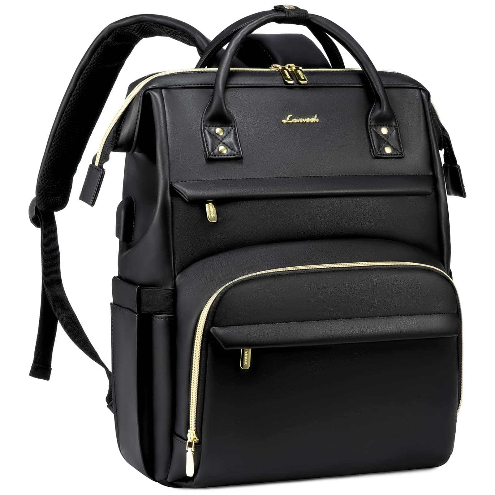 LOVEVOOK Travel Laptop Backpack Women PU Leather Work Backpack Purse Inch Teacher Nurse Bag