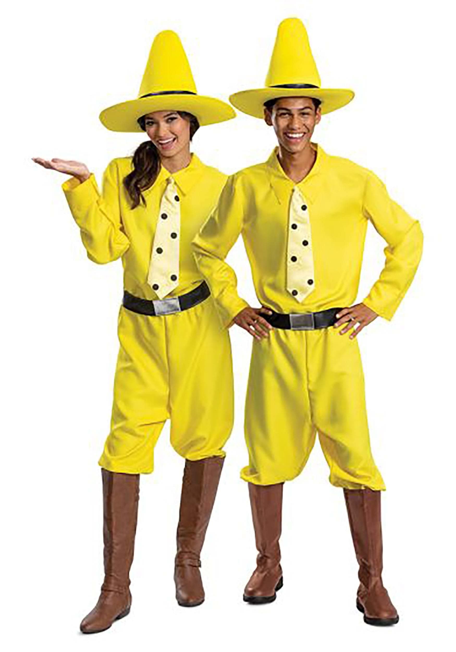 Disguise Unisex-Adults Man in the Yellow Hat Costume, Official Curious George Costume and Hat Adult Sized Costumes (pack of 1)