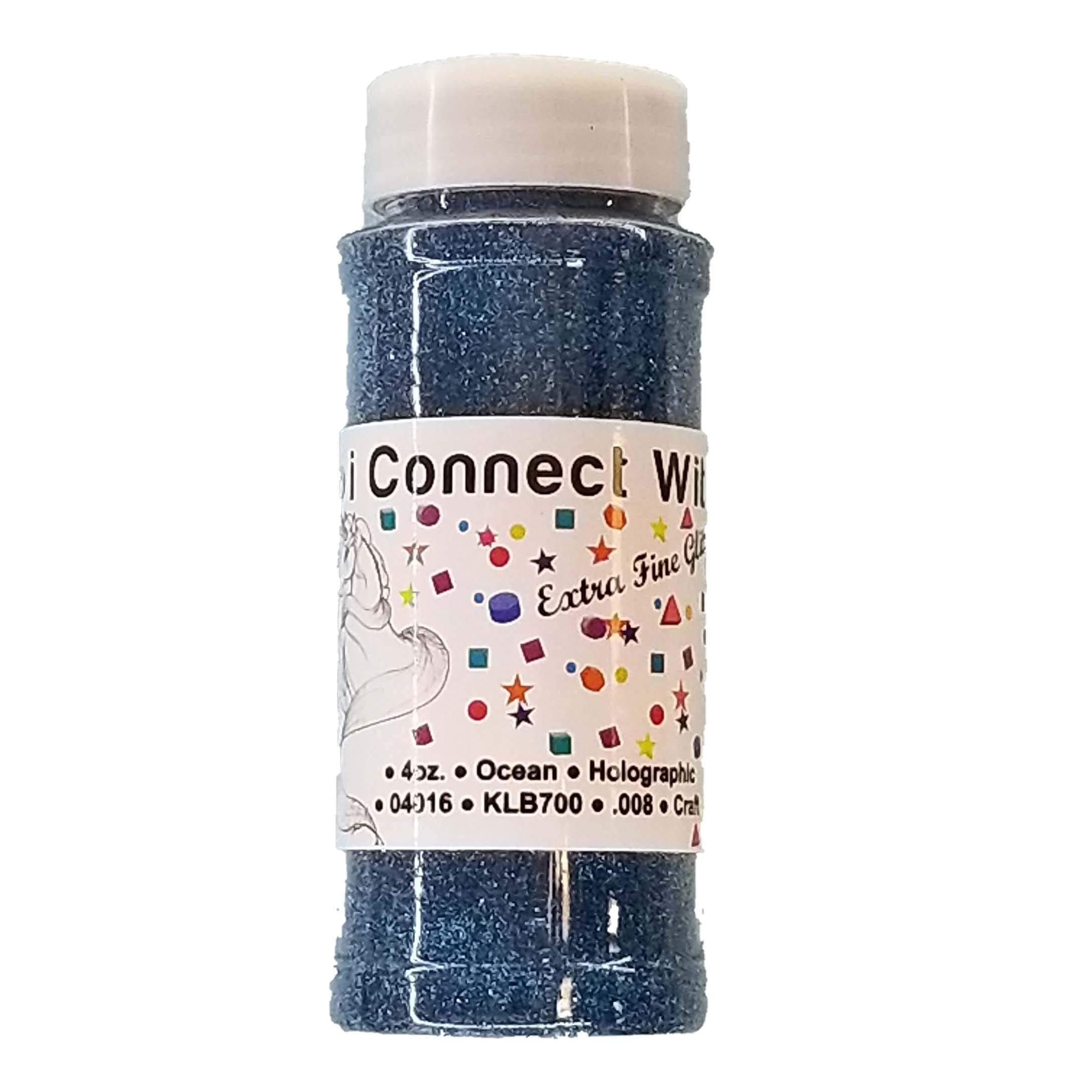 iConnectWith Glitter - Ocean Turquoise Blue, Extra Fine Holographic Turquoise Glitter; Multi-use for Crafts, Decorations, Nail Art, Makeup, Tumblers, Resin Art, and DIY Projects