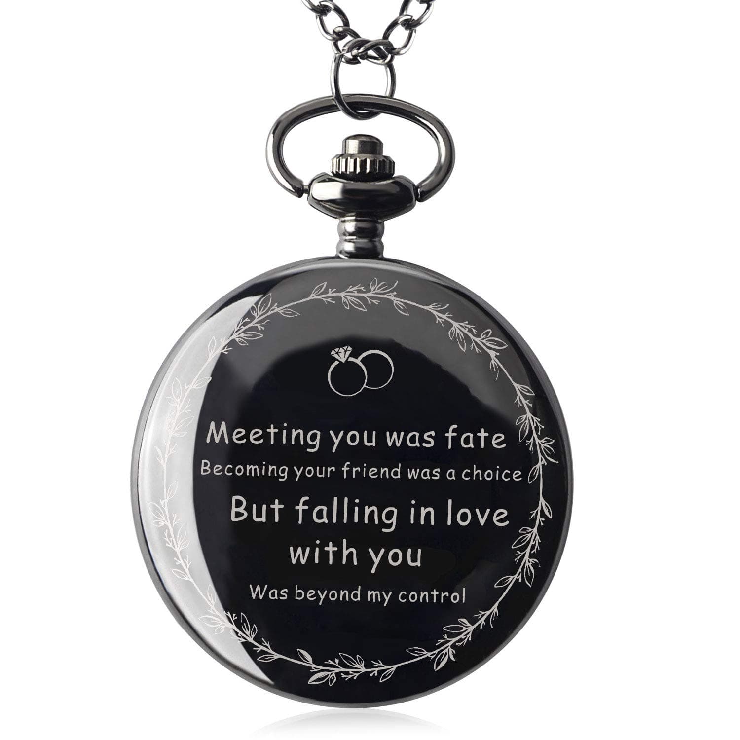 Samuel for Mens Personalized Boyfriend or Husband Gifts for Anniversary Birthday Graduation Christmas Pocket Watch with Gift Box (Meeting You was Fate)