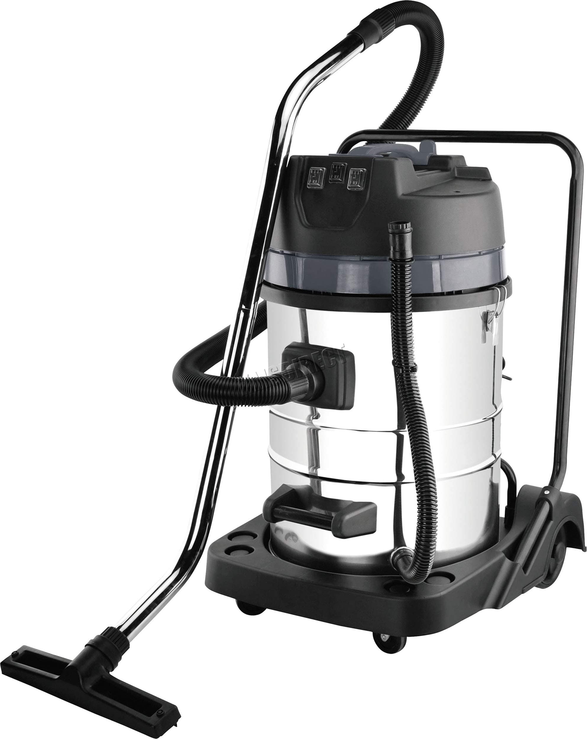 SwitZer Wet & Dry Industrial Vacuum Cleaner 80L Hoover Stainless Steel Tank Workshop VAC 3000W VC02 Grey