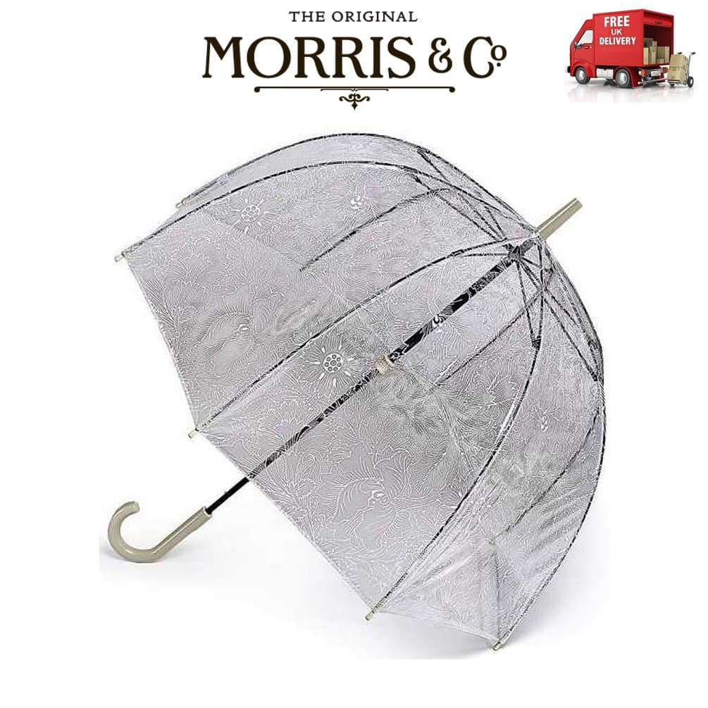 William Morris & Co. Pure Poppy Birdcage Walking Umbrella 93cm Closed Fultons