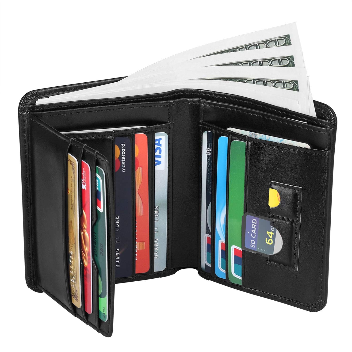 Men's Wallet Zonlicat Slim Front Pocket RFID Leather Card Holder Wallets