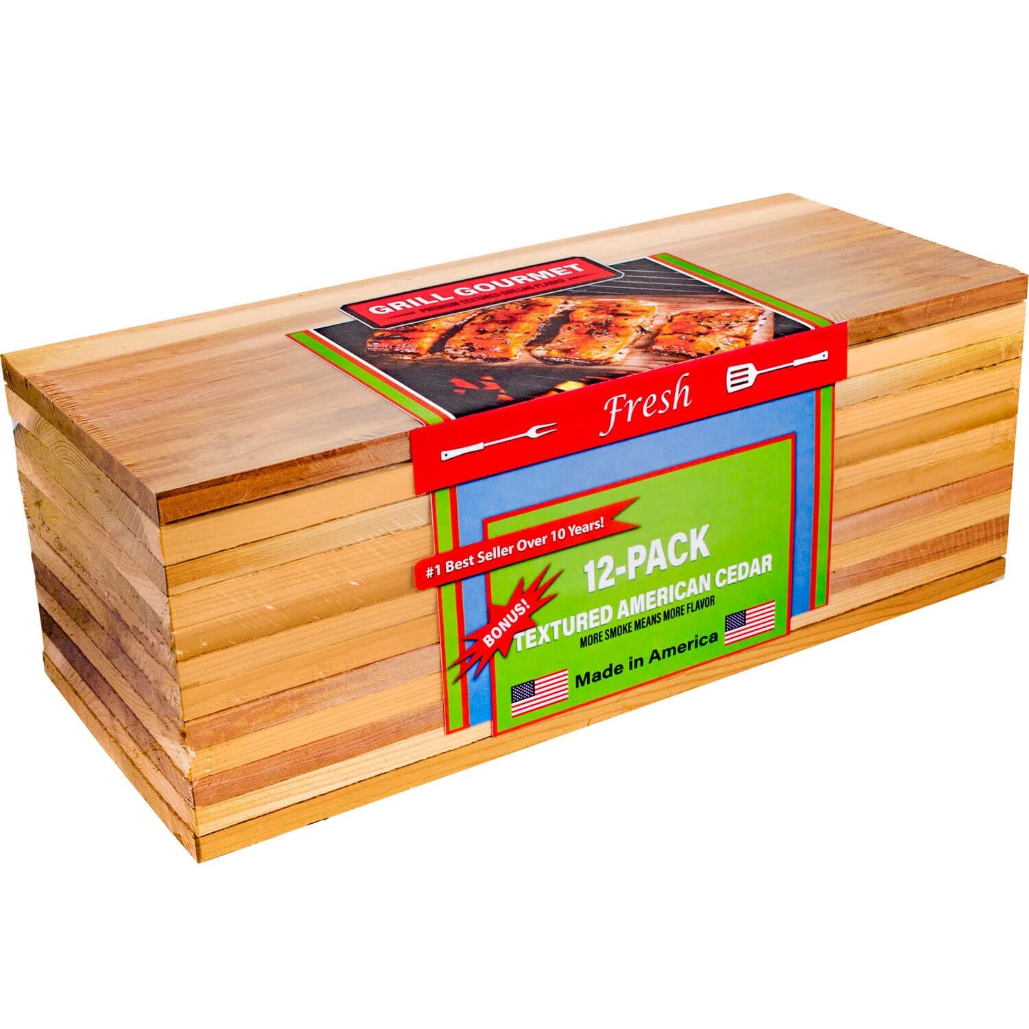 Grill Gourmet Cedar Grilling Planks - 12 Pack