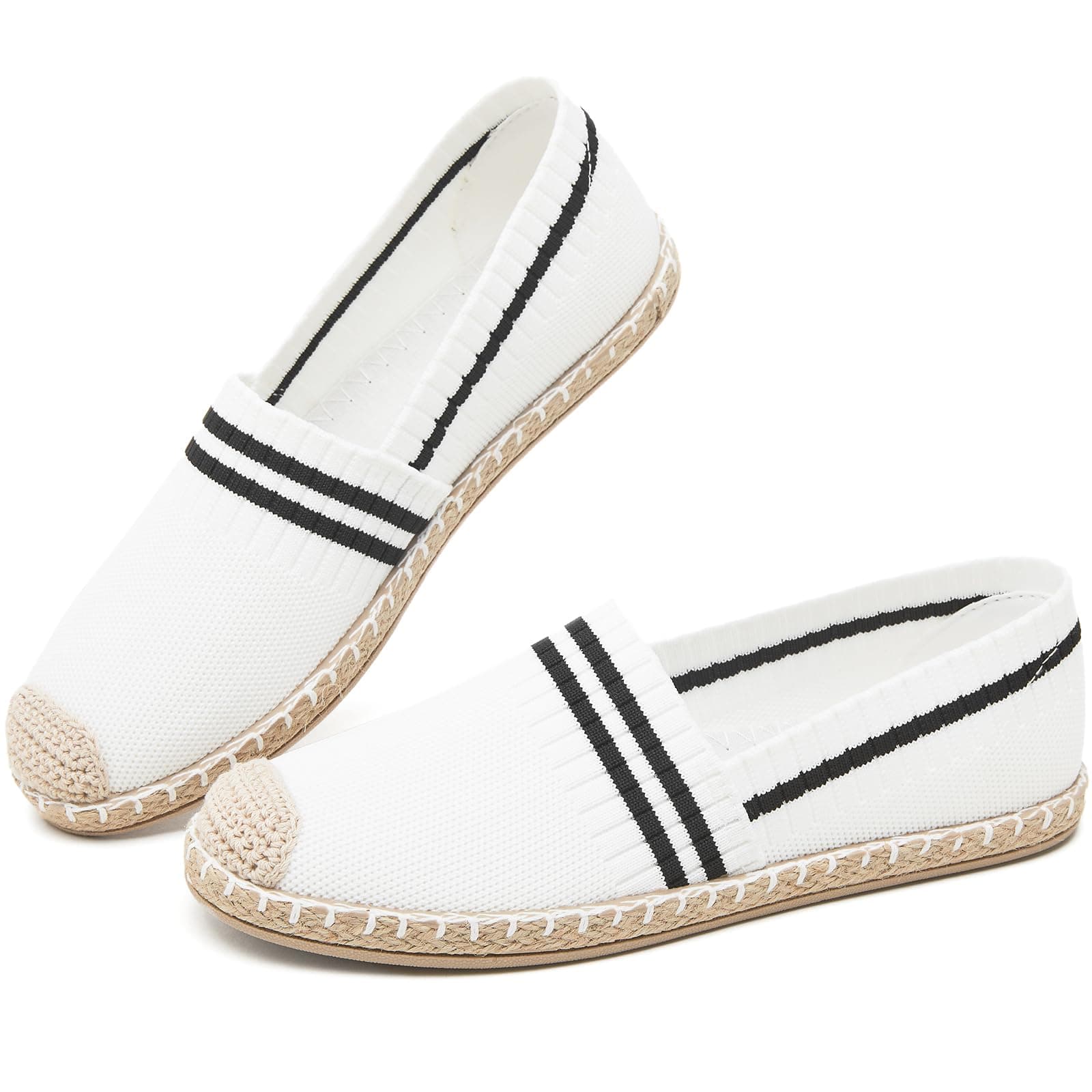 Espadrilles for Women Black Flat Shoes Women White Ballet Loafers Breathable Soft Casual Walking Slip On Shoes Women