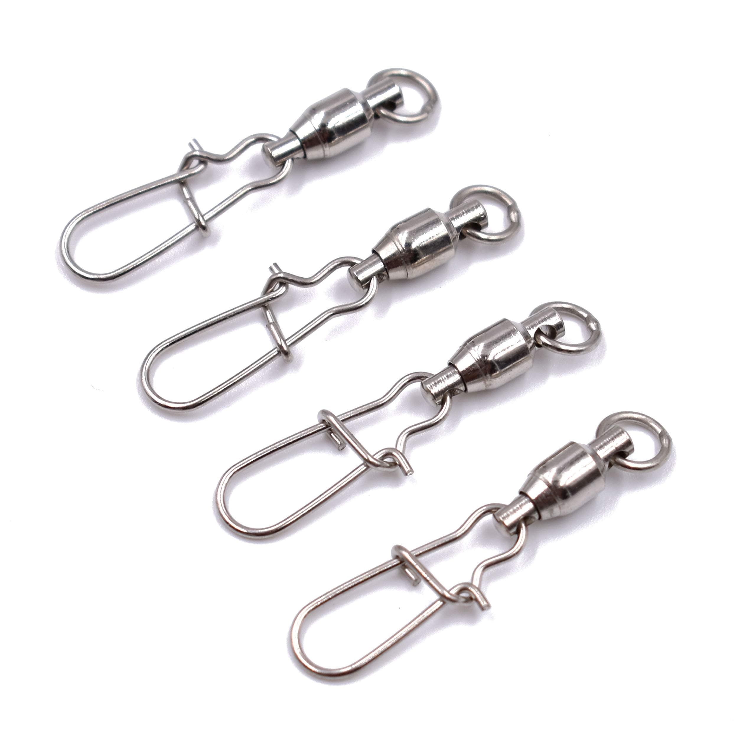 10/20 PCS Size 0#~8# High Strength Ball Bearing Swivel with Duo-Lock Snap Fishing Line Connectors