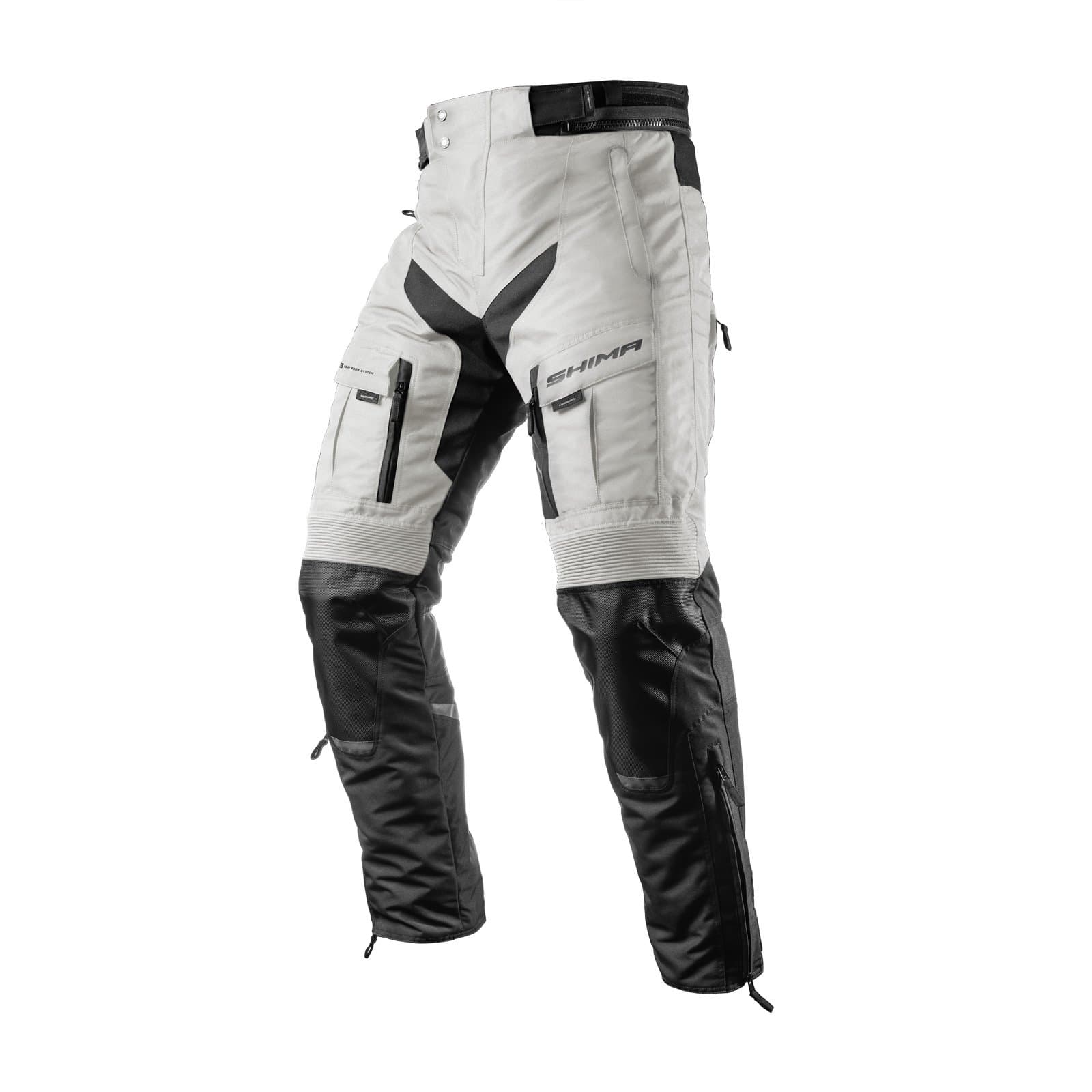 SHIMA RIFT Waterpoof Textile Motorcycle Men's Pants with Protectors (S, Grey)