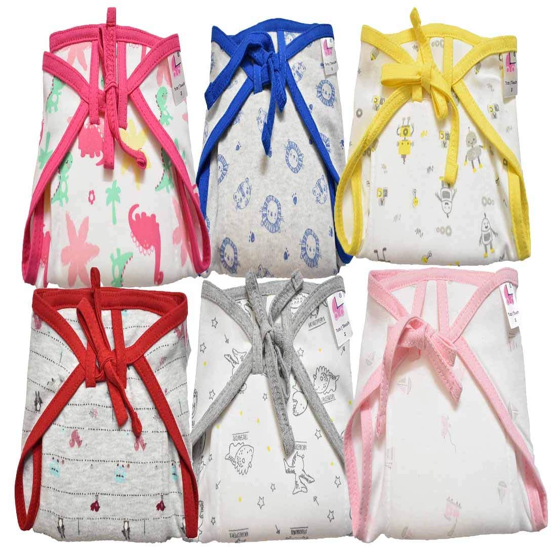 TotzTouch Softcare Premium Cotton Cloth Reusable Wide Padded Baby Nappy Age 0 to 3 Months (Pack of 6) (Children: XS)