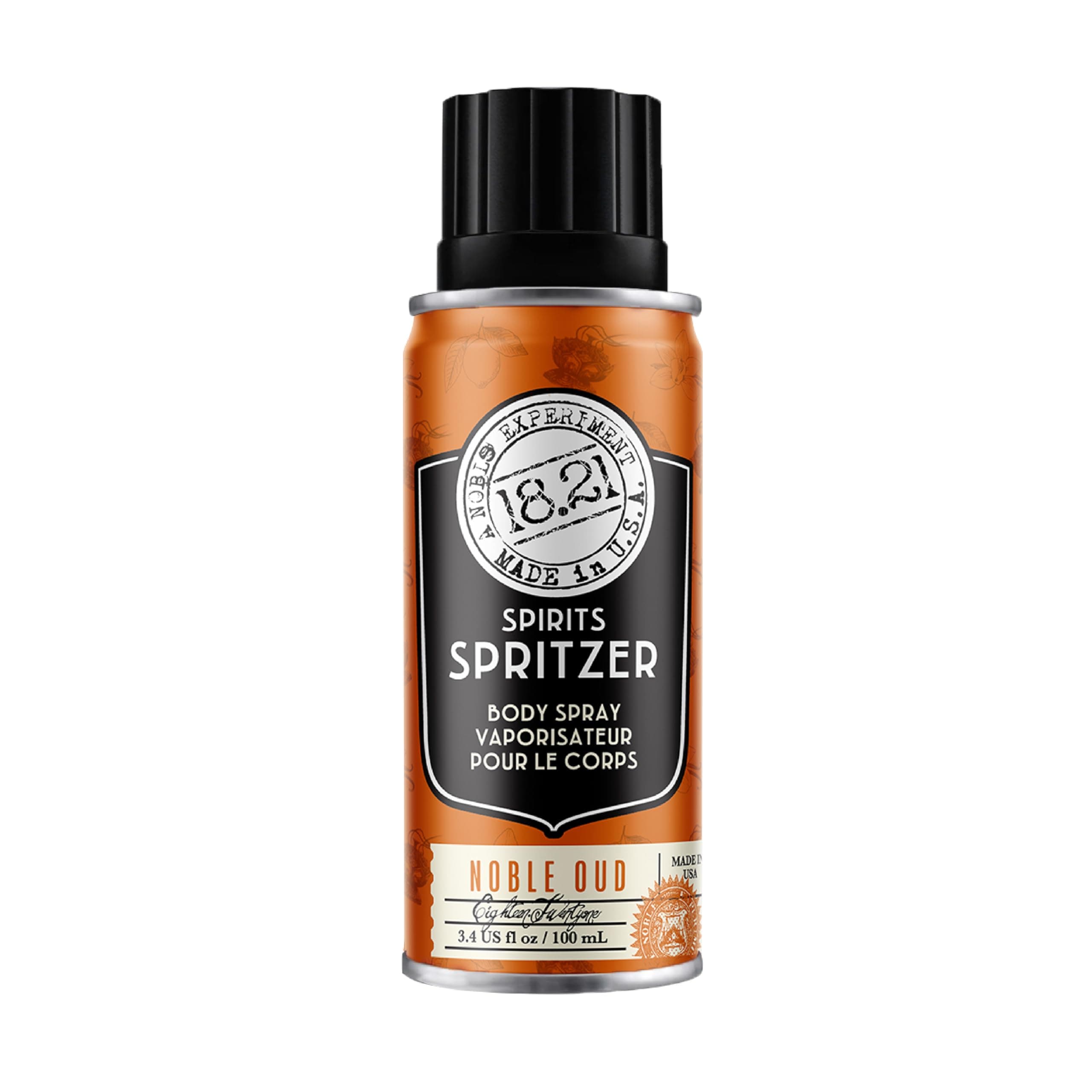 Men’s Spirits Spritzer Noble Oud, 3.4 oz. - Long-Lasting All Over Body Spray with Masculine Aromatics - Gifts for Him