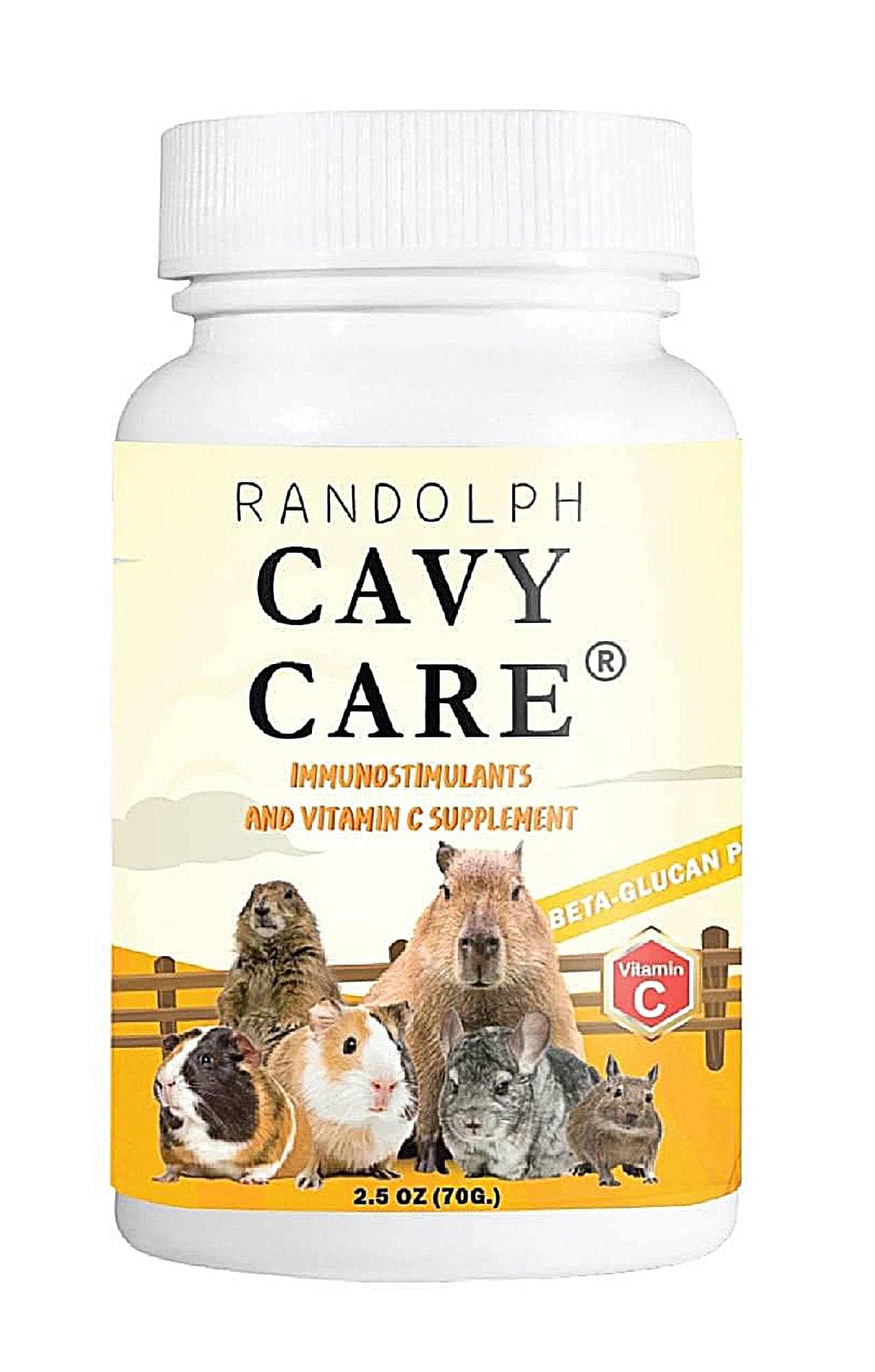 RANDOLPH Cavy Food Care 70 g. IMMUNOSTIMULANTS & Vitamin C Supplement Recovery & Booster Energy for Guinea Pig & Herbivores Small Pet, Probiotics Improved Digestion Best Prevent Healthy Rabbit Feed