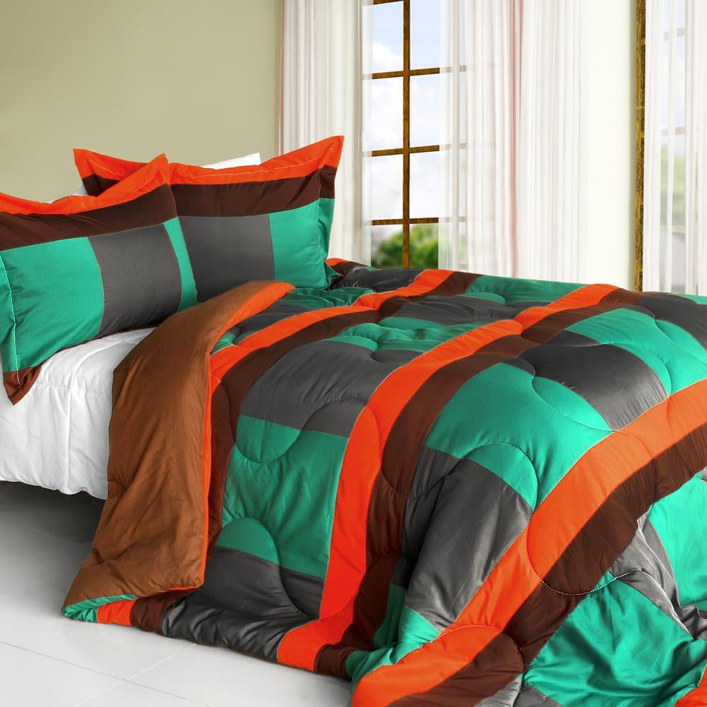 [Beautiful Words] Quilted Patchwork Down Alternative Comforter Set (Twin Size)