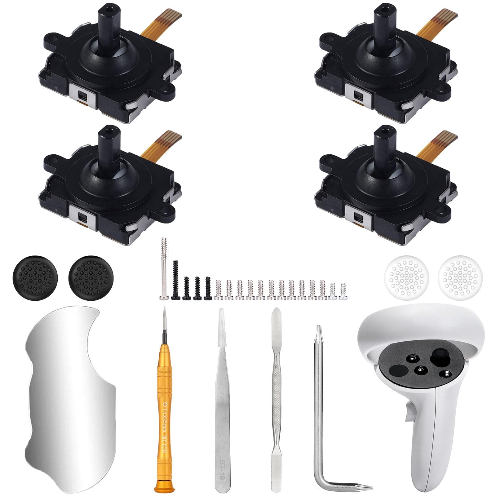 4Pcs Joystick Replacement for Oculus Quest 2 Controller, Joystick Analog Thumb Stick Repair Kit for Oculus Quest 2 Accessories