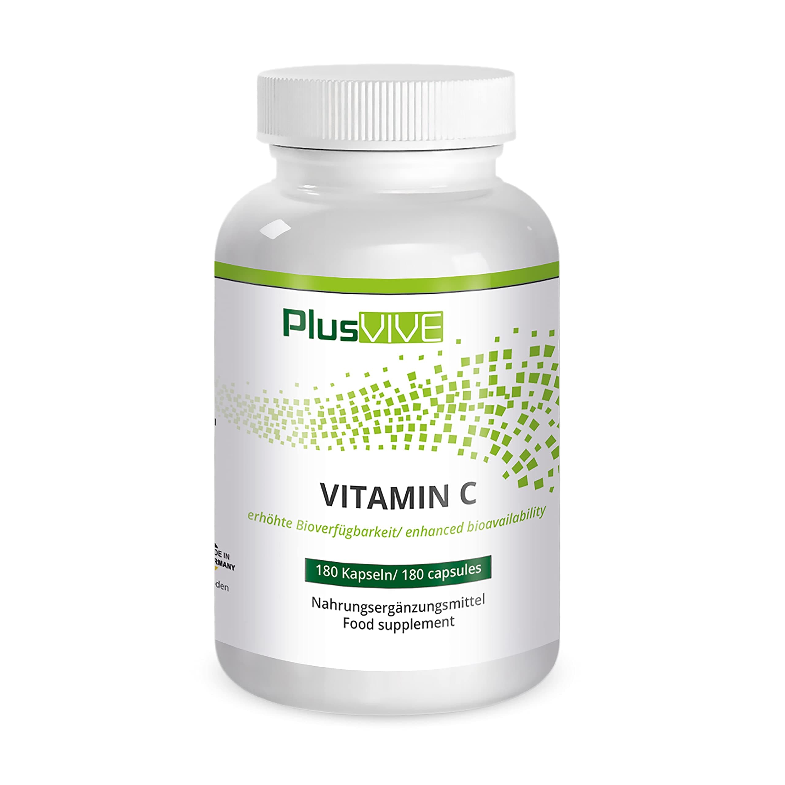 PlusviveNatural Vitamin C with Bioflavonoids and Bioavailability Matrix, 180 Capsules