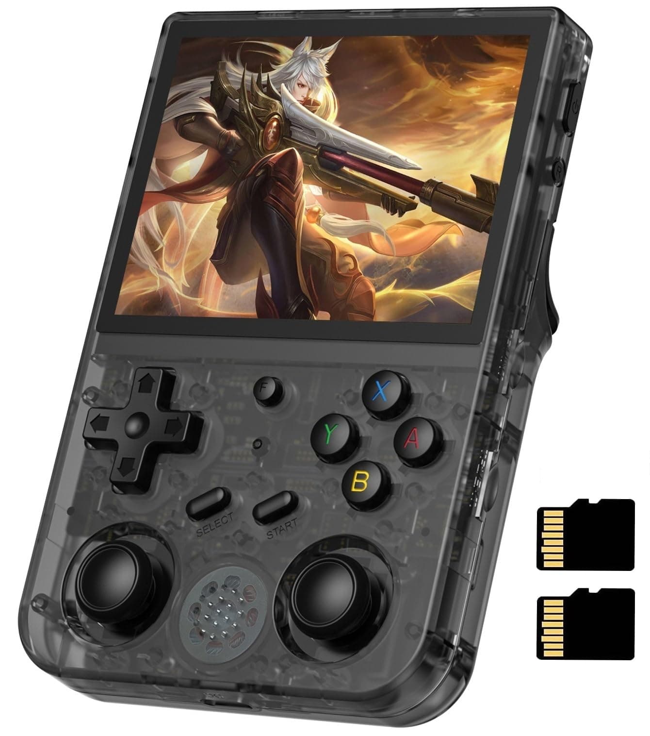 RG353V Retro Handheld Game Console , Dual OS Android 11 and Linux System Support 5G WiFi 4.2 Bluetooth Moonlight Streaming TV Output Built-in 64G SD Card 4452 Games (RG353V-Transparent Black New)