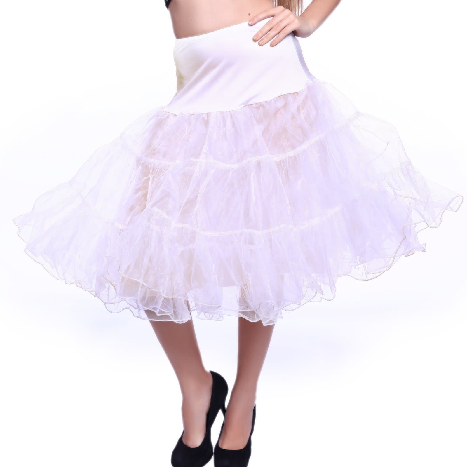27" VINTAGE retro pinup 1950s ROCKABILLY LONG wedding bridal prom swing PETTICOAT PETTISKIRT TUTU CRINOLINE underskirt netting white