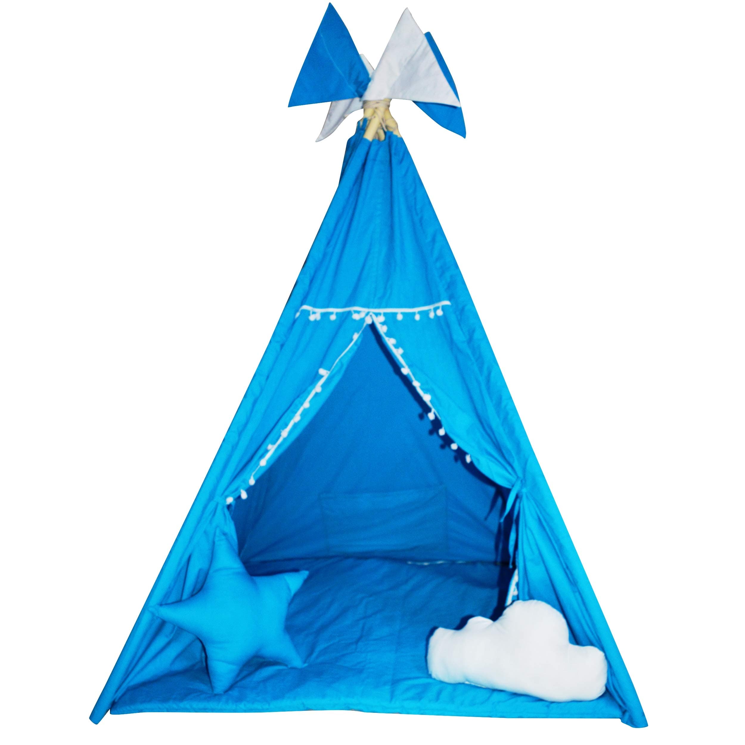 Creative Textiles Tent House for Kids Indoor/Outdoor Play Tent House for Kids|Blue with 2 Cushions, Tent House Theme