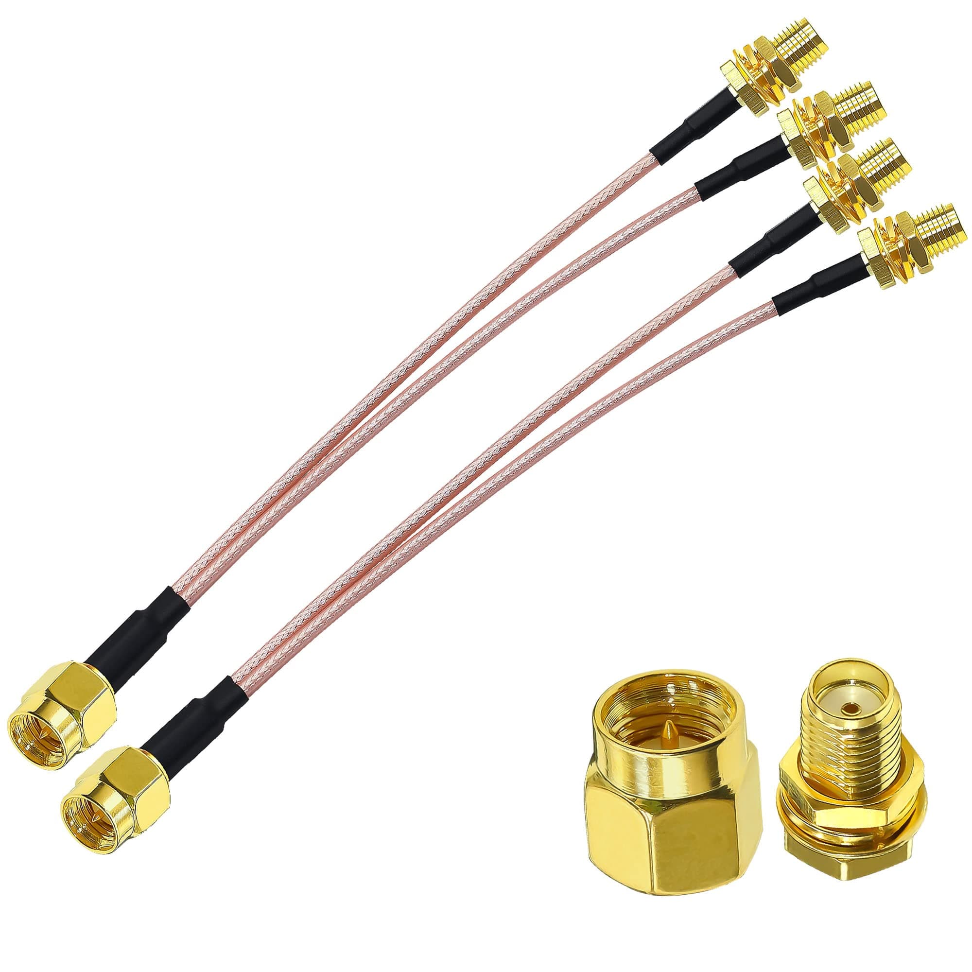 TUOLNK 2 Pack 6 Inch SMA Male to Dual SMA Female Splitter Cable, 15cm Coaxial RG316, 50 Ohm, DC-6GHz, SMA V-Shape RF Coax Extension Cable for Router, Cell Phone, Drone, Camera