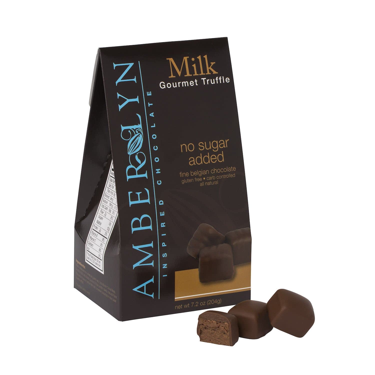 Amber Lyn Milk Chocolate Coconut Gourmet Truffles - No Sugar Added (7.2 oz bag)