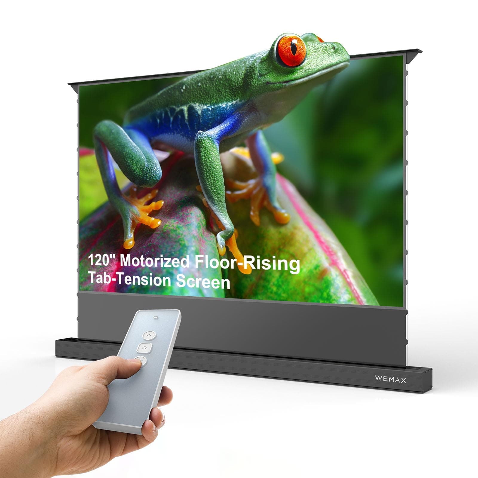 WEMAX 120 inch Electric Motorized Floor Rising Projector Screen, 4K 16:9 Active 3D Ready, Ambient Light Rejecting ALR Projection Screen, Perfect with Nova, Voice Control, Compatible with Alexa