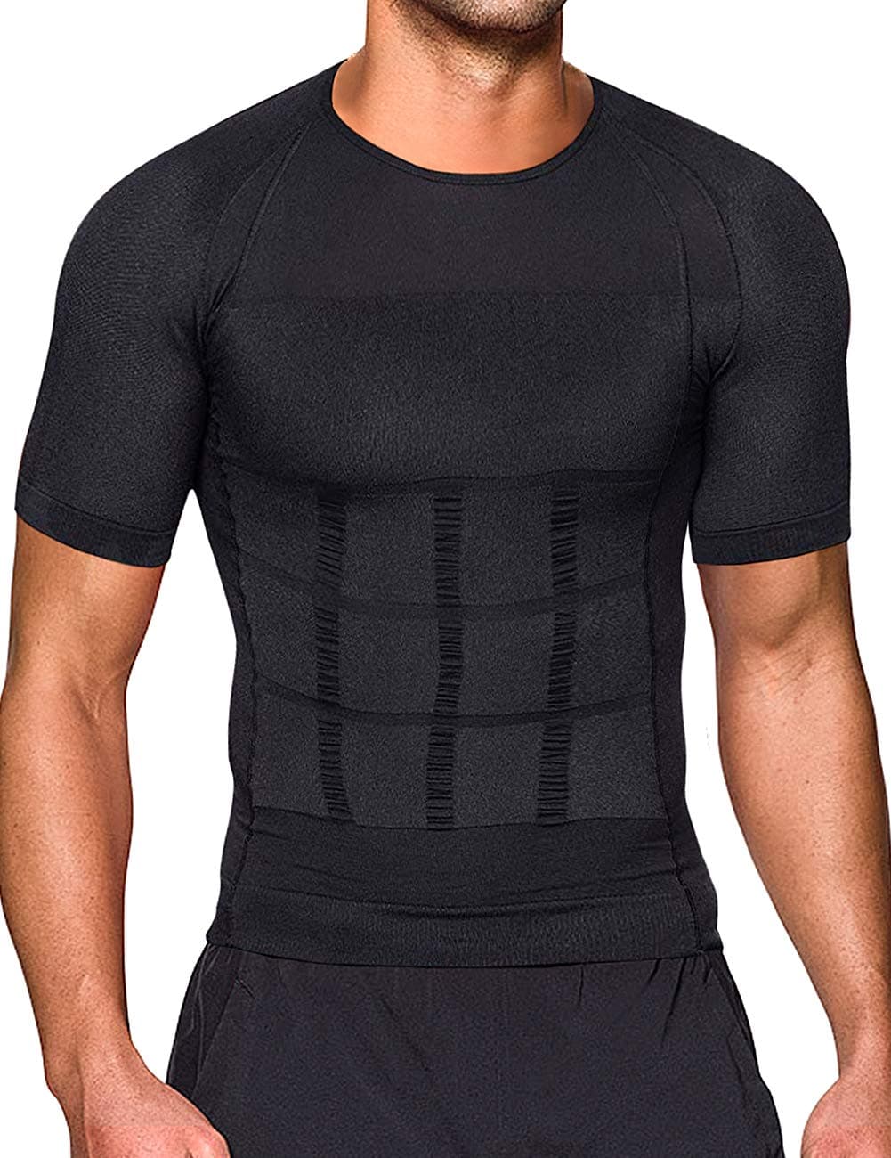 NonEcho Mens Slimming Body Shaper Seamless Compression Shirt Tummy Control Slimmer Shapewear Gynecomastia Undershirt