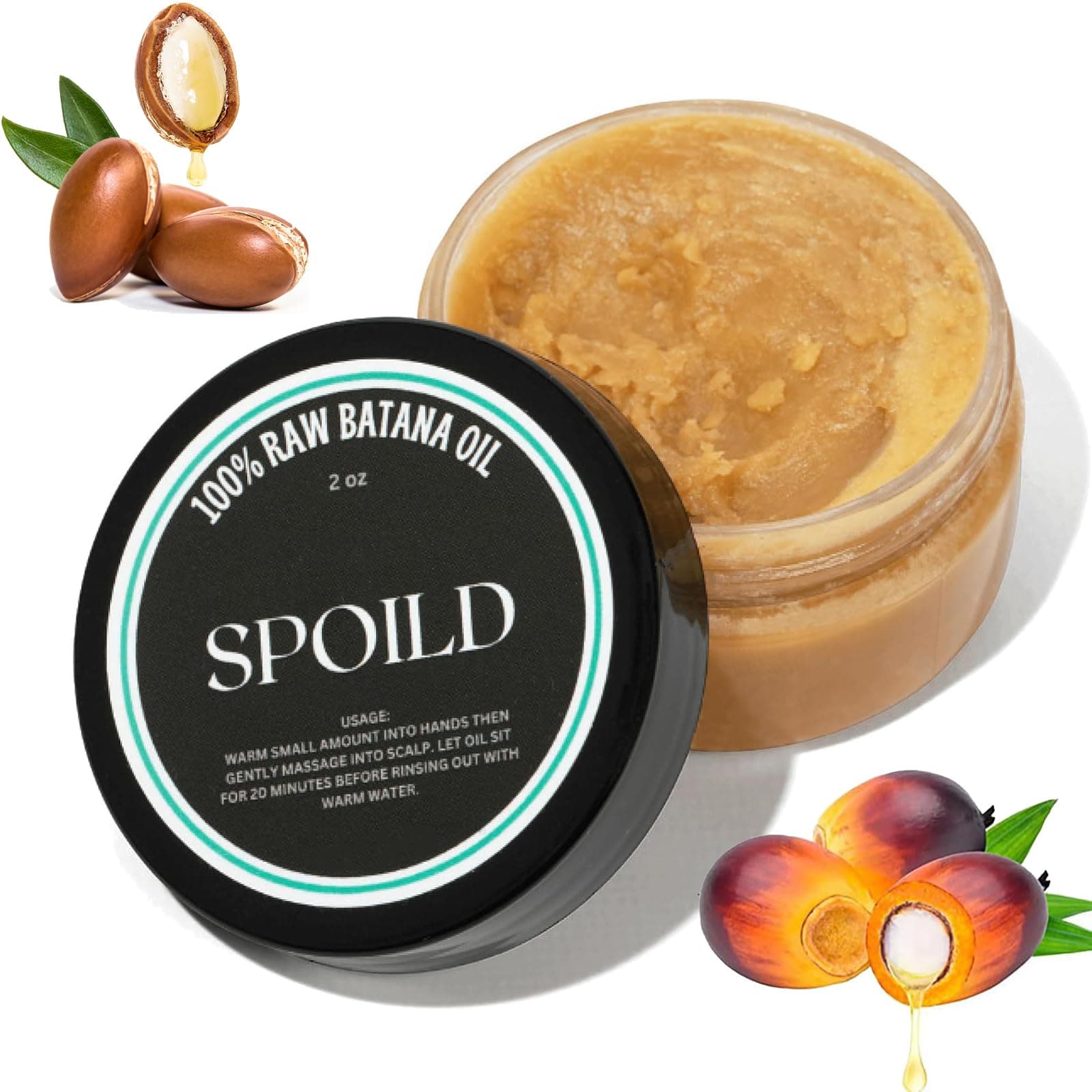 Spoiled Batana Oil for Hair Growth Dr. Sebi 100% Natural Raw Batana Oil Hair Treatment Butter Cream Prevents Hair Loss Thicker Stronger Healthier Hair Shine Treatment 2oz