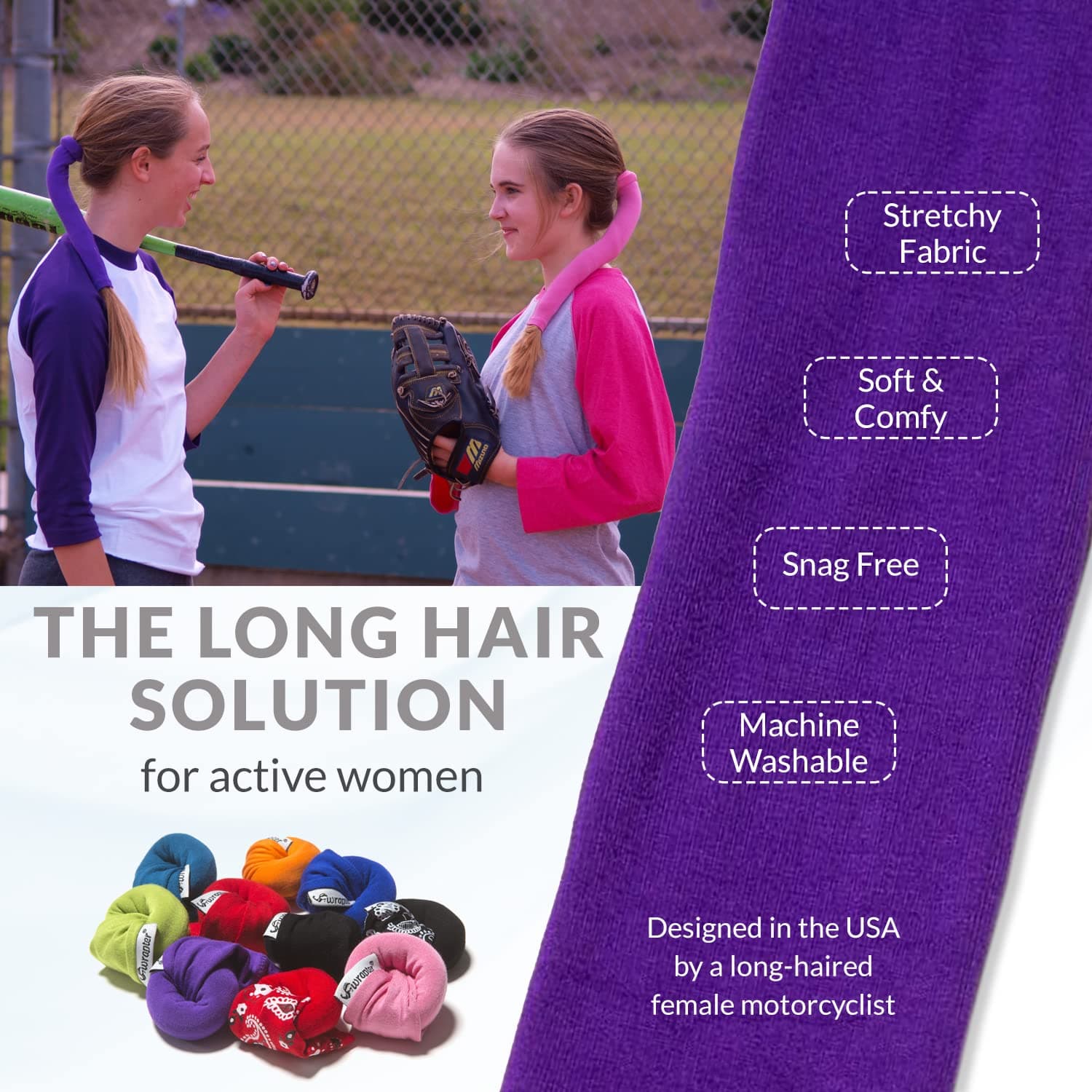 Pony Tail Hair Wrap (Purple)