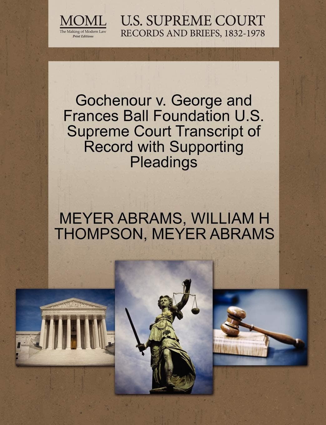 Gochenour V. George and Frances Ball Foundation U.S. Supreme Court Transcript of Record with Supporting Pleadings