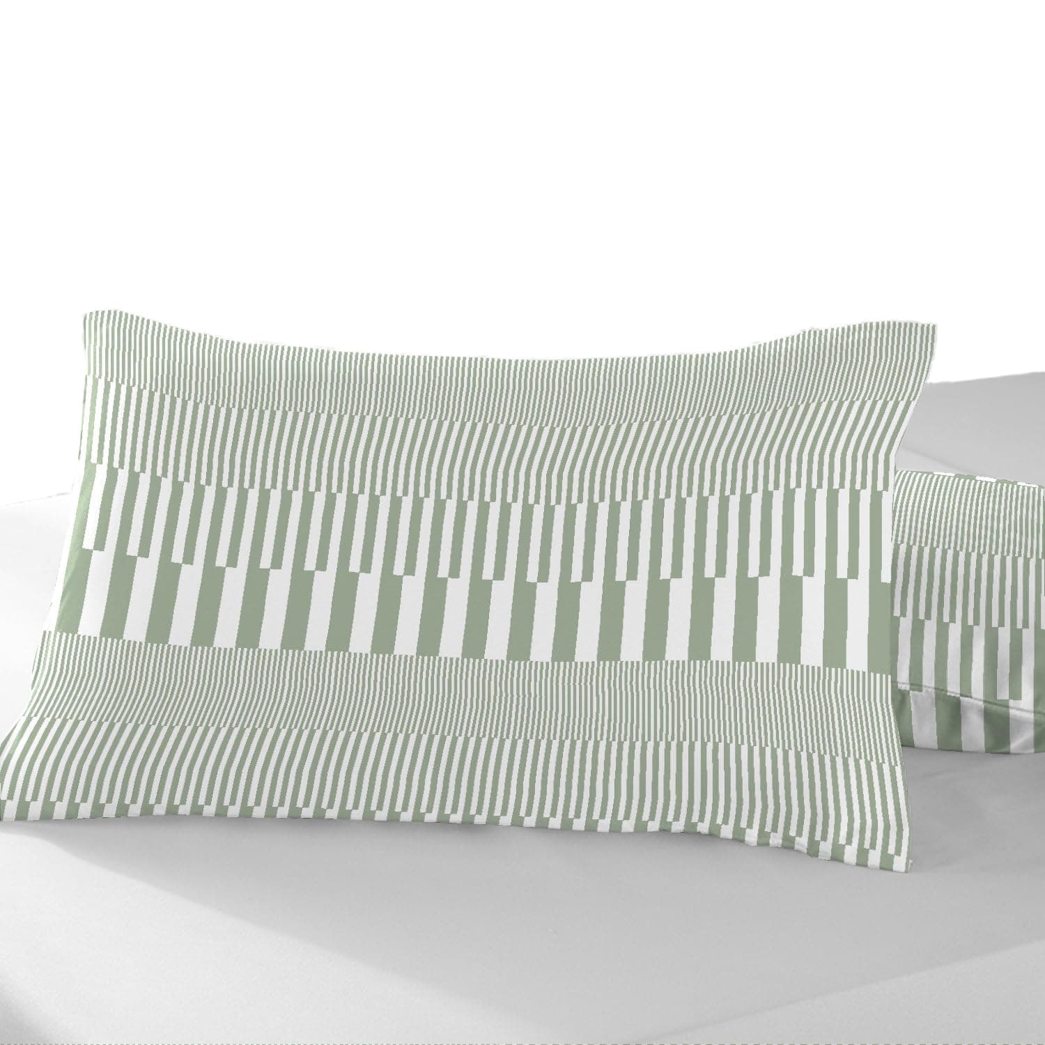 Pizuna Cotton Green Cascade Strip Printed Pillowcases 2 Pack 48x74, 400 Thread Count 100% Long Staple Cotton Pillow Cover, Sateen Standard Housewife PillowCase (Marble Printed Pillow Cases 2 Pack)