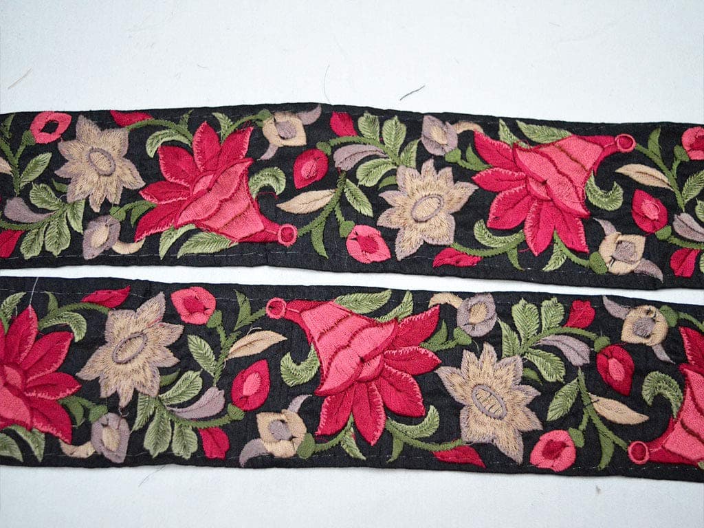 Rosewood red Beautiful Embellishment Fancy Dress Sewing Clothing Accessories Bed Cover Tape Christmas Supplies and Tools Silk Flora Fabric Embroidered Ribbon by 9 Yard Wholesale Wedding wear