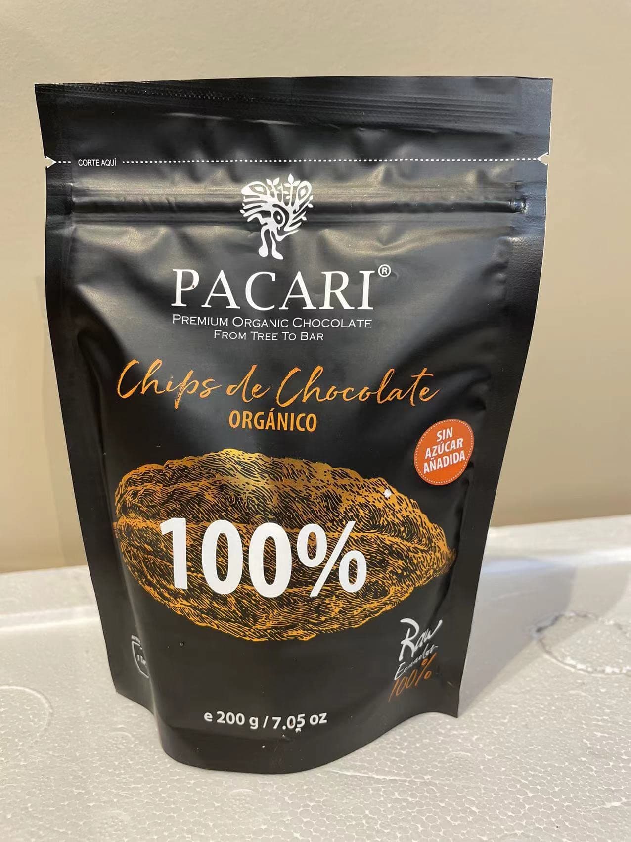 Pacari 100% Cacao Organic Chocolate Chips 200 Gr/8oz