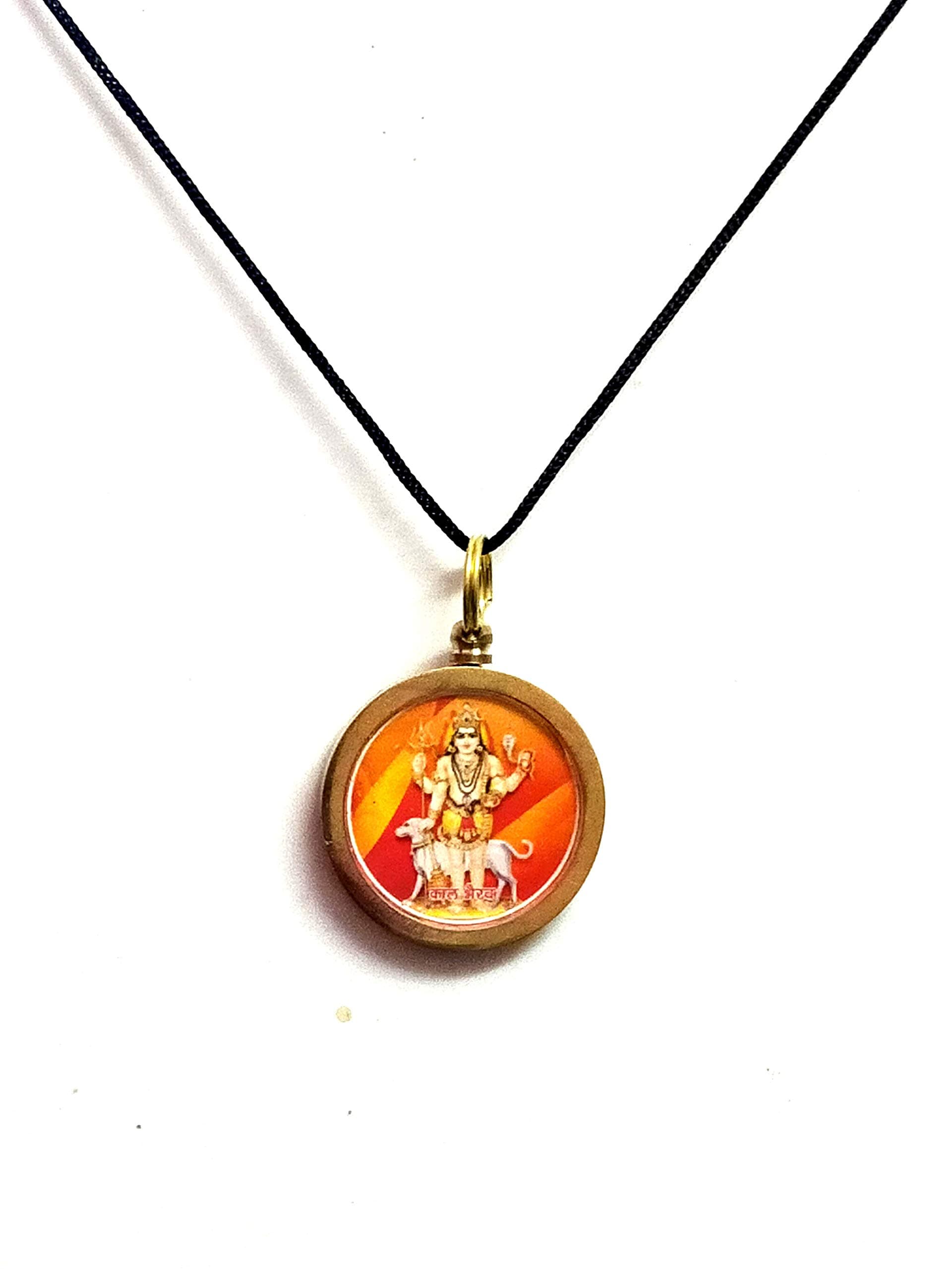 ASTROGHAR Shree Kaal Bhairav Yantra Brass Pendant For Men & Women