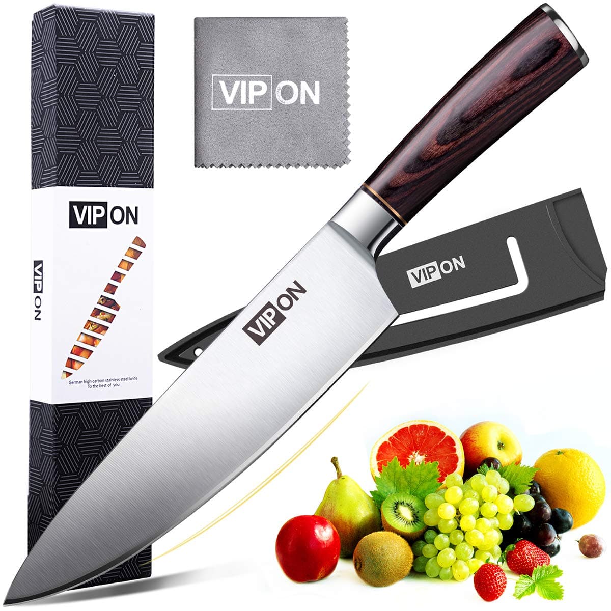 VIPON CHEFKNIFE Professional 8 inch High Carbon Stainless Steel Kitchen 2 pck-Chef Knife
