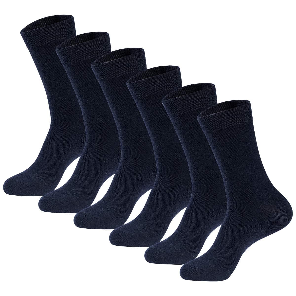 MAGIARTE Mens Dress Socks Soft Cotton Crew Socks 6 and 12-Pack