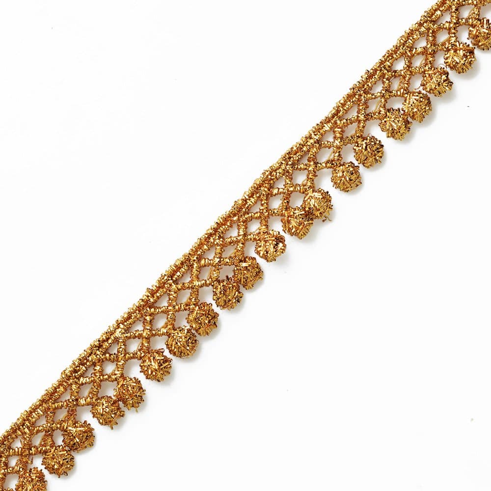 2-Yards 5/8 Inch Metallic Lace Trim for Bridal, Costume or Jewelry, Crafts and Sewing, LP-MX-1604 (Gold)
